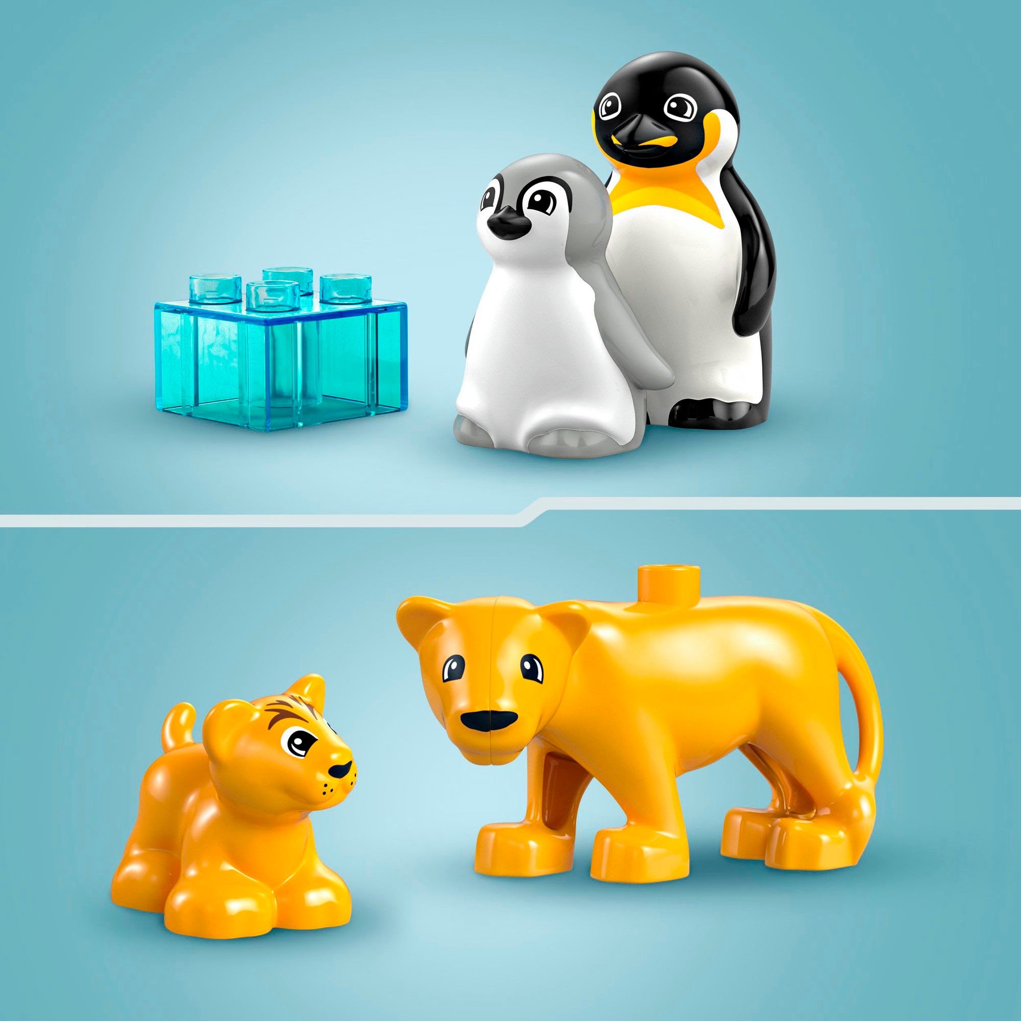LEGO® Konstruktionsspielsteine »Wildtier-Familien: Pinguine und Löwen (10442), LEGO DUPLO Town« Made in Europe