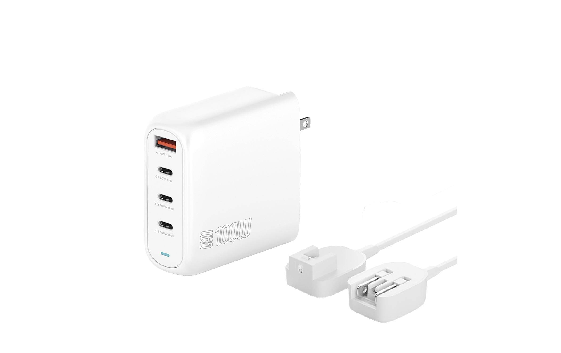 Image of 4smarts Ladestation "GaN Flex Pro 100W 3 USB-C+1 USB-A Travel Edition"