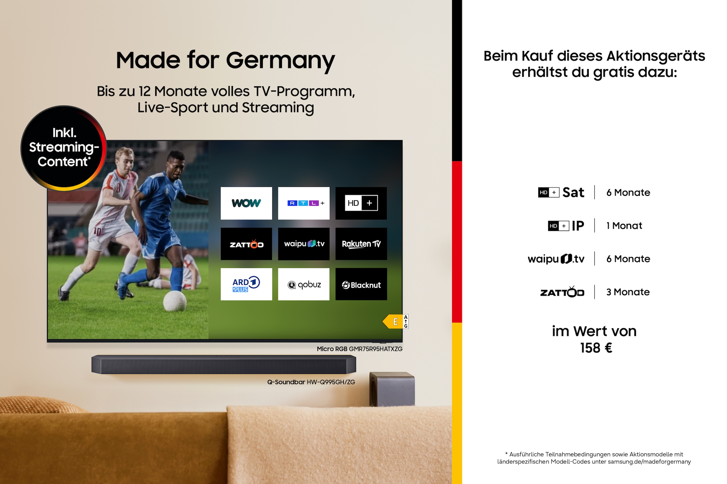 Samsung LED-Fernseher »GU50U7099FU« 125 cm/50 Smart-TV Crystal UHD, Q-Symphony, Dolby Surround Sound, Triple Tuner, Smart-Hub