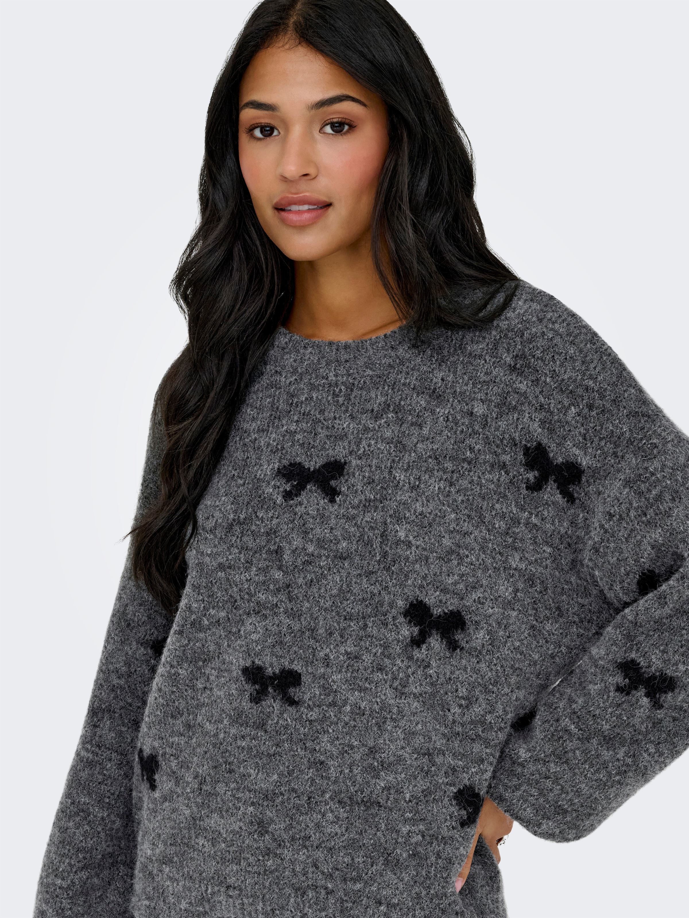 ONLY Pull à col rond »ONLBRUNHILDA LIFE LS BOW O-NECK KNT«
