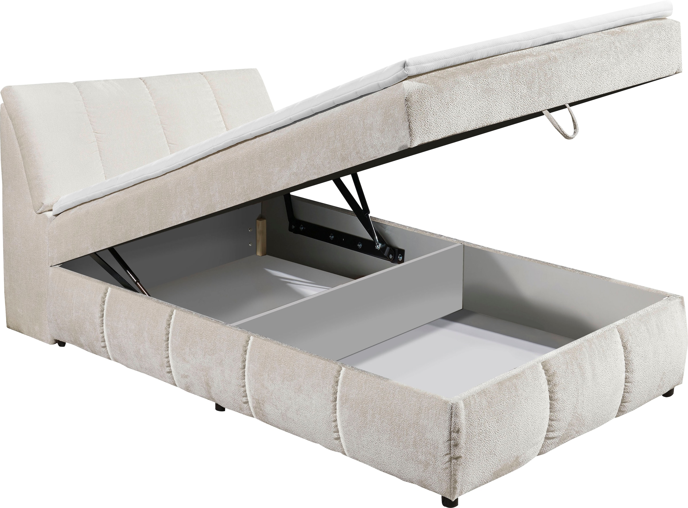 ED EXCITING DESIGN Boxbett »Valencia« inkl. Bettkasten und Stauraum im Kopfteil