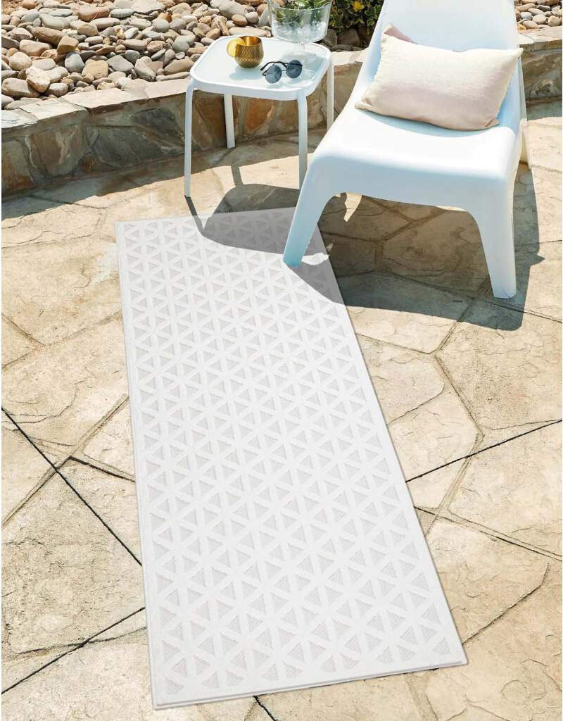 Carpet City Teppich »In-& Outdoorteppich Santorini 446, 3D-Effekt, Geo-Muster« rechteckig 5 mm Höhe Wetterfest & UV-beständig für Terrasse, Balkon, Küche, Flur