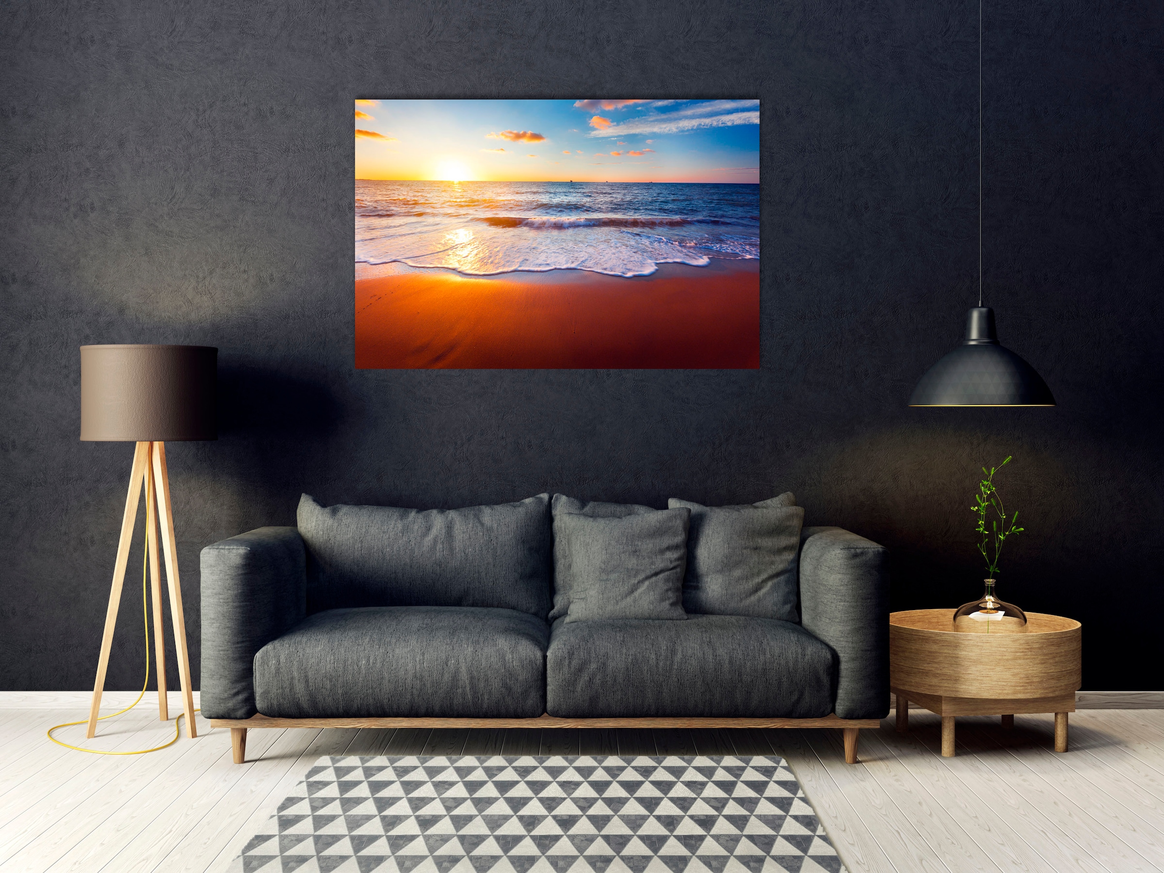 Image of queence Acrylglasbild "Esko" Meer Meer Bilder Schiffe Sonnenuntergang Spa Spa Bilder Strand 1 Stk. tlg. Fine Art-Print in Galeriequalität