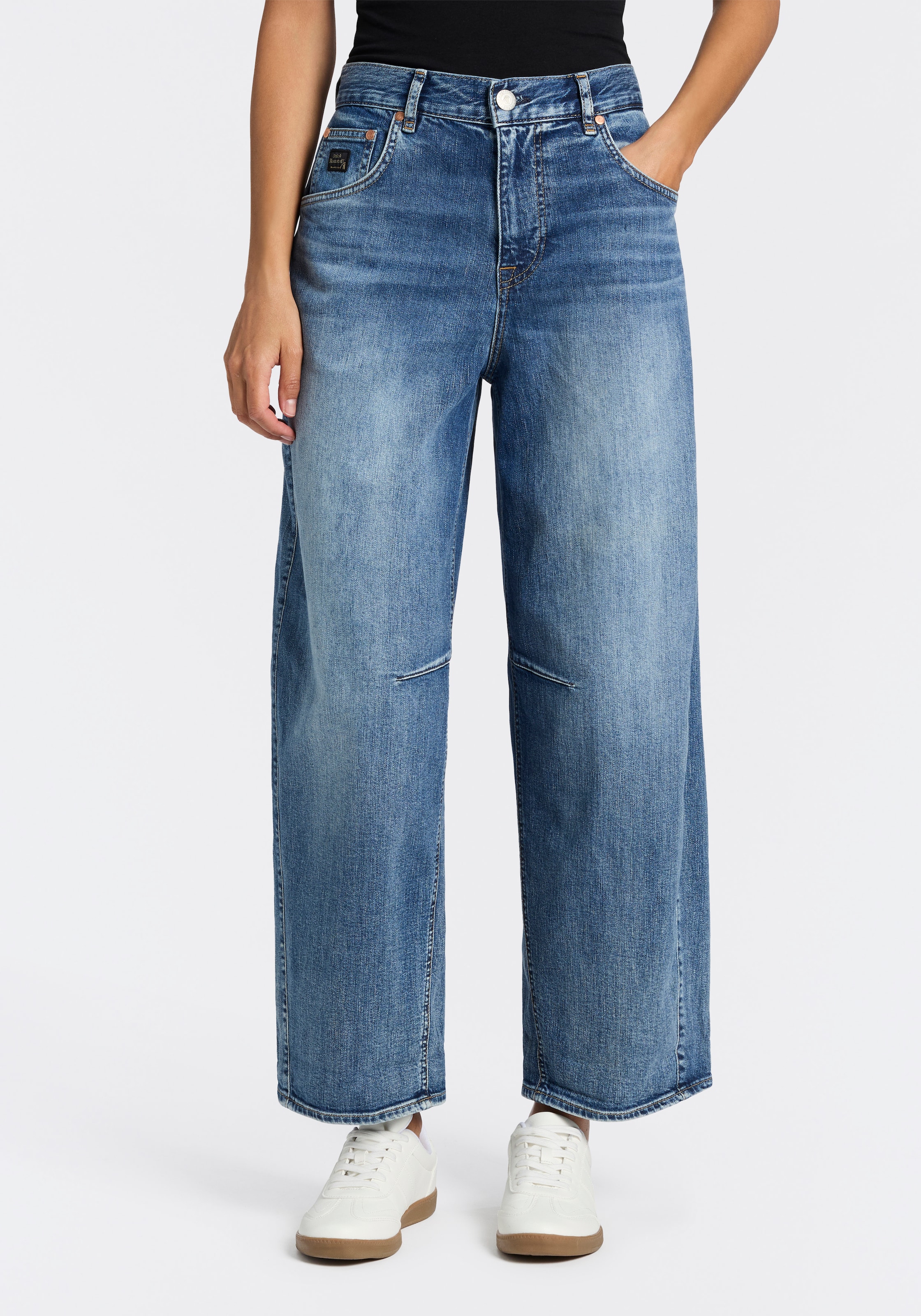 Image of Herrlicher 5-Pocket-Jeans "Barrow Denim Stretch" im Barrel Fit, hoher Bund