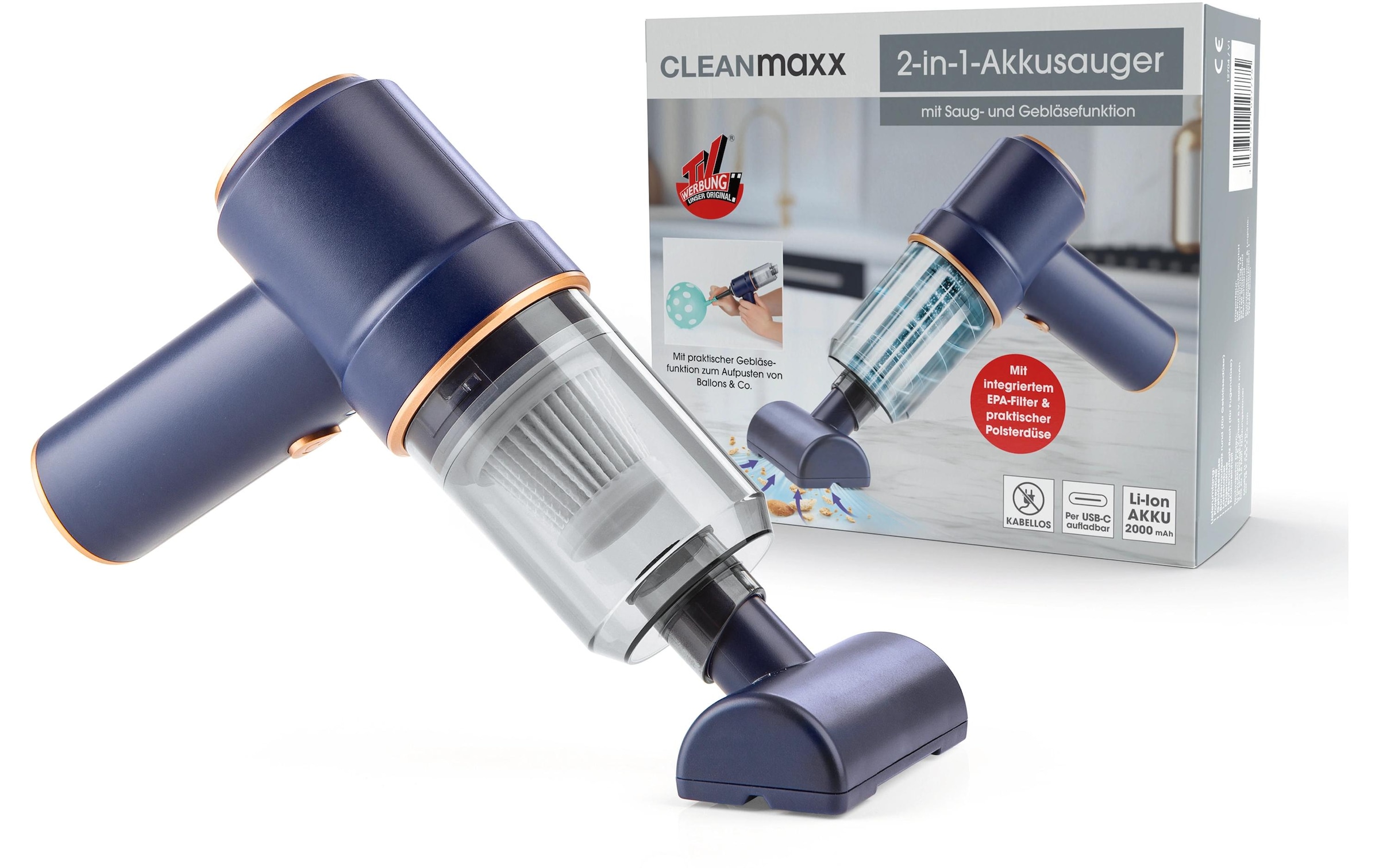 CLEANmaxx Akku-Hand-und Stielstaubsauger »Dunkelblau«