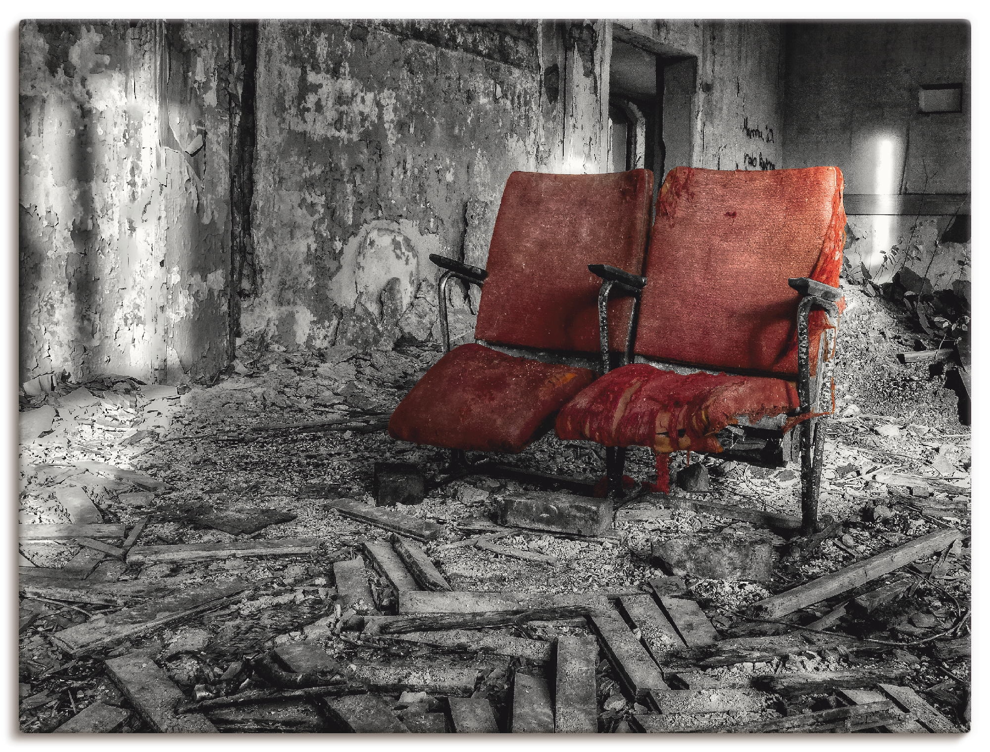 Image of Artland Leinwandbild "Lost Place - Zusammen" Architektonische Elemente 1 Stk. tlg. auf Holzrahmen gespannt