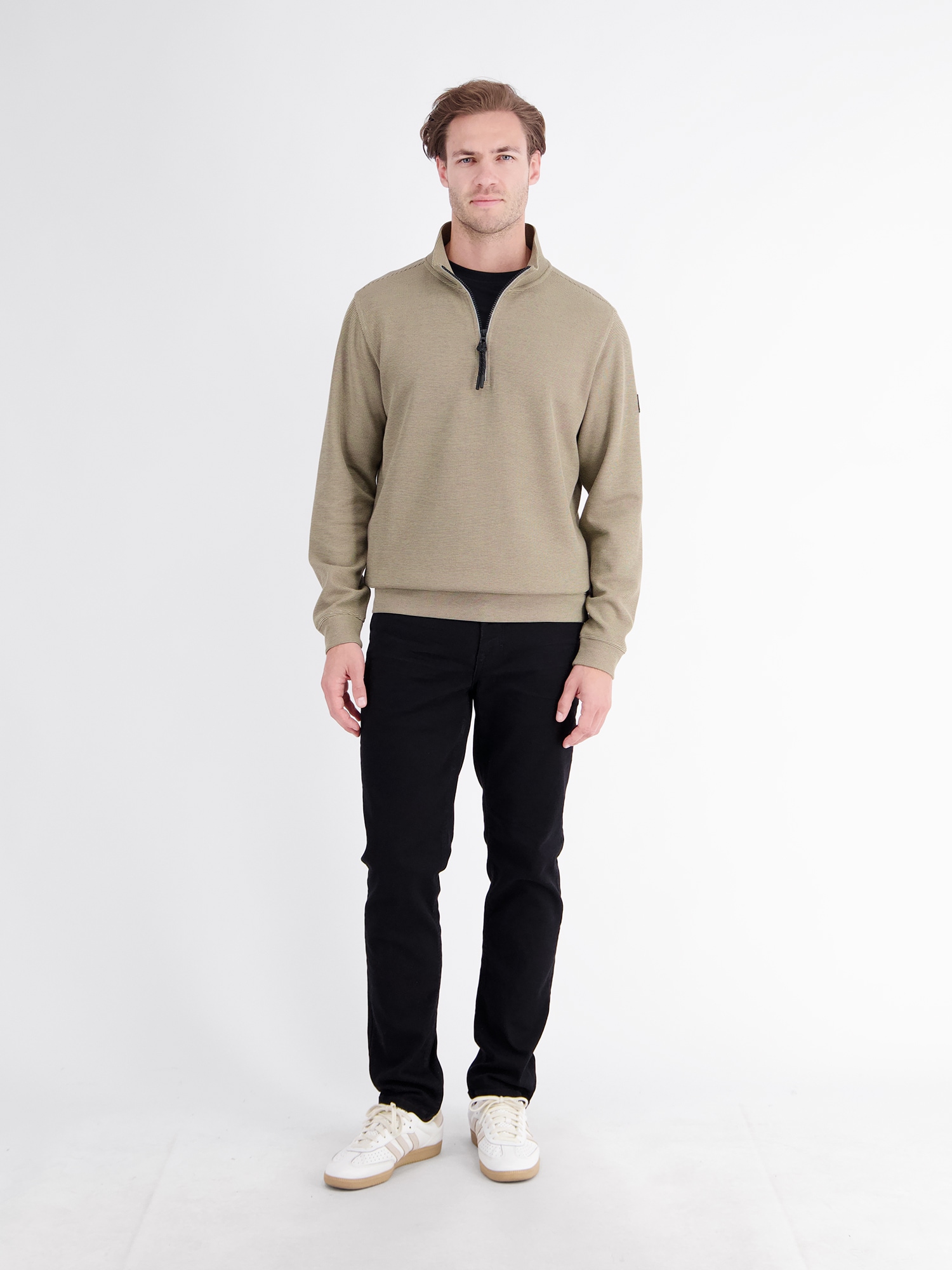 LERROS Sweat-shirt »Hochwertiger Troyer aus Mischgewebe mit feiner Rippstruktur«
