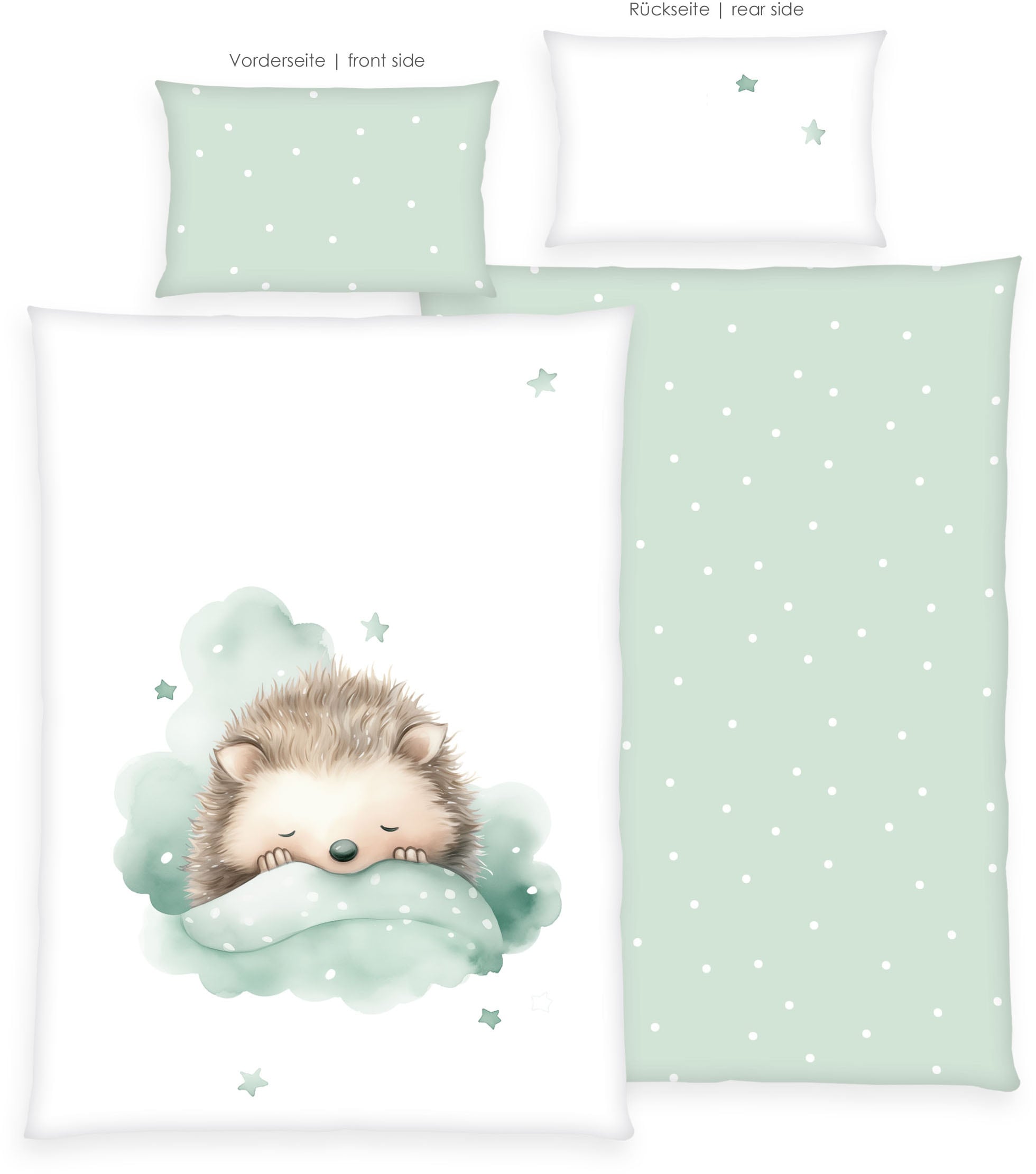 Baby Best Babybettwäsche »babybest Kleiner Igel« 2 Stk. Wendebettwäsche