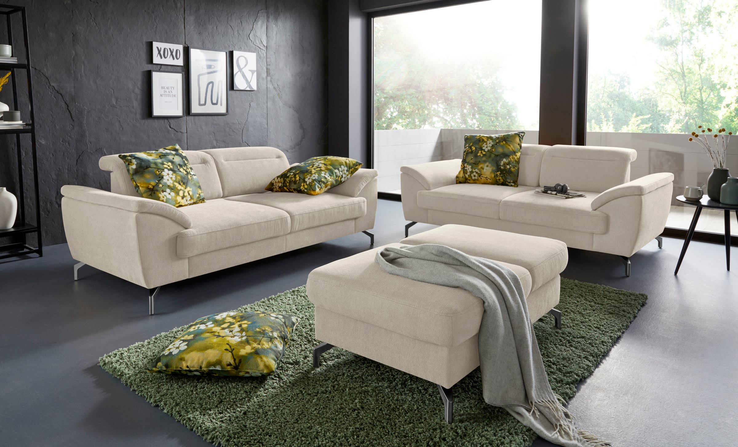 sit&more Hocker »Percy«, Fusshöhe 15cm, mit Klappfunktion, wahlweise in 2 Fussfarben