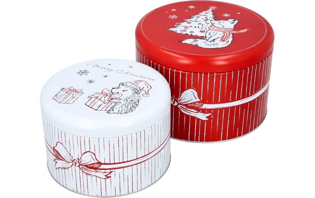 Image of Birkmann Keksdose "Gebäckdosen-Set Cute Xmas 2-teilig 15 × 10 cm & 18 × 12 cm"