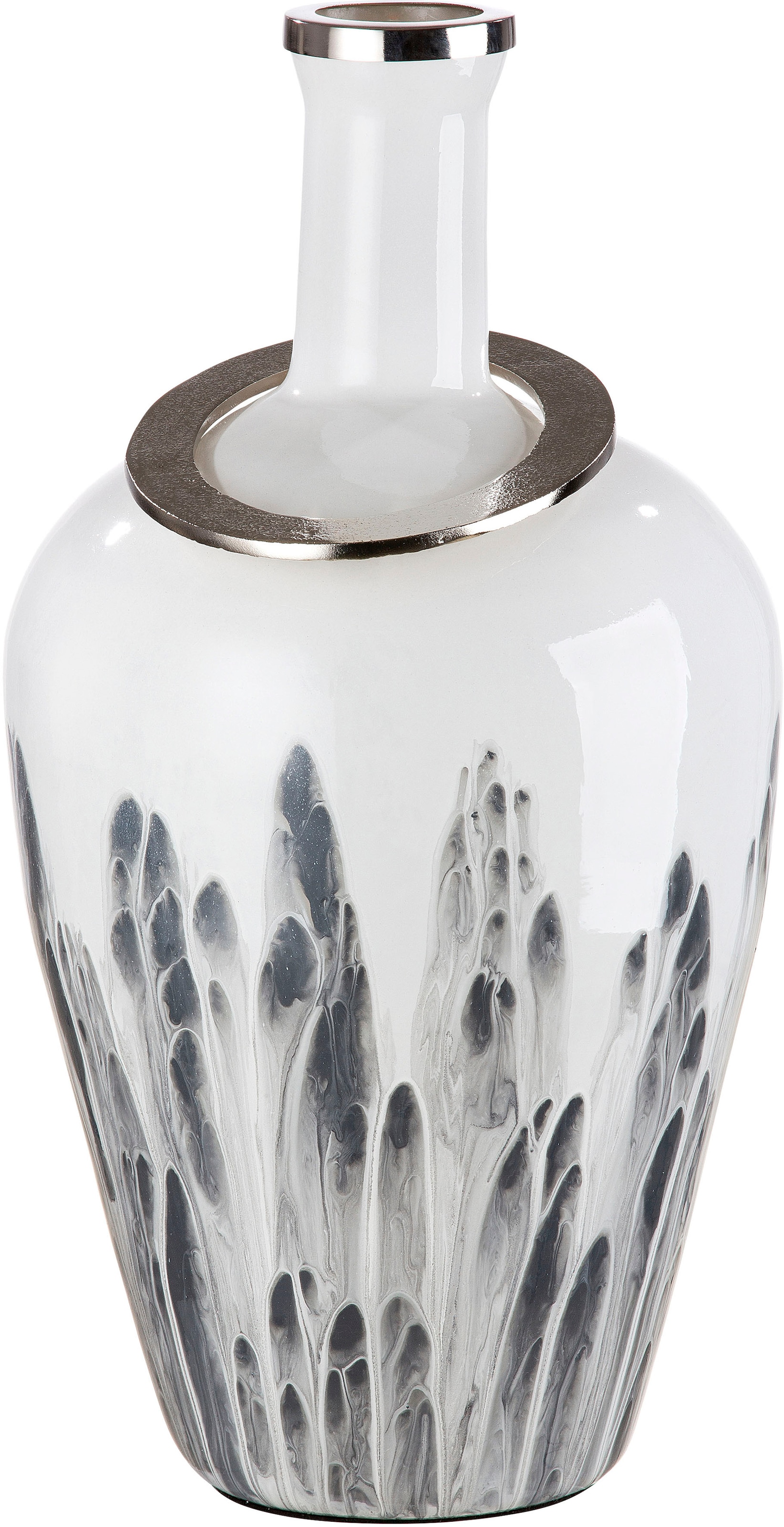 Image of GILDE Bodenvase "Statuario" durchgefärbtes Glas, mit Metallring