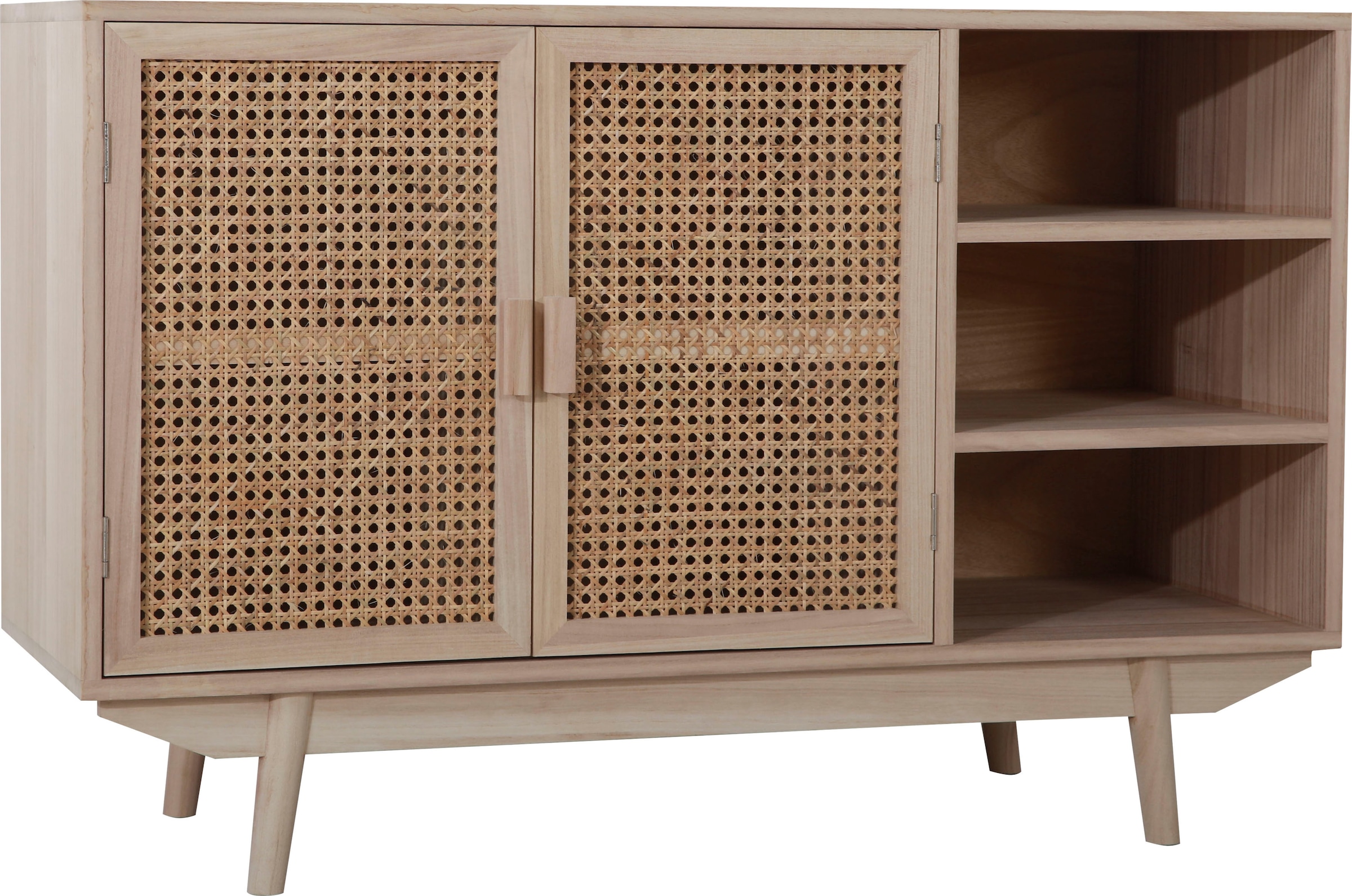 Image of SalesFever Sideboard "Vejle Charmante Kommode für Stauraum" Charmante Kommode mit Rattan-Wiener-Geflecht Türfronten