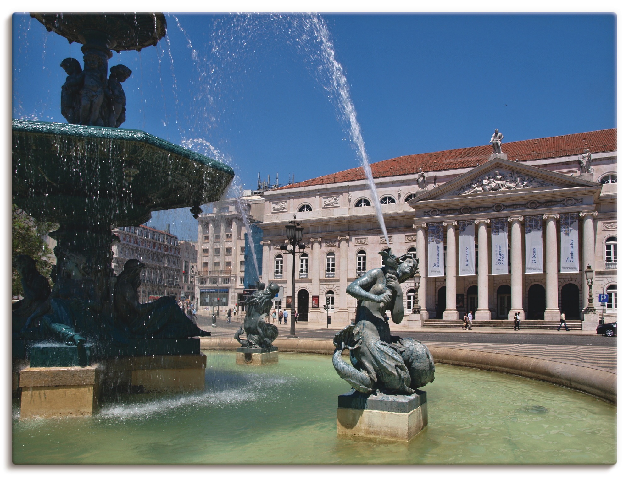 Image of Artland Wandbild »Rossio Platz in Lissabon«, Architektonische Elemente, (1 St.), in vielen Grössen & Produktarten - Alubild / Outdoorbild für den Aussenbereich, Leinwandbild, Poster, Wandaufkleber / Wandtattoo auch für Badezimmer geeignet bei Ackermann Ve