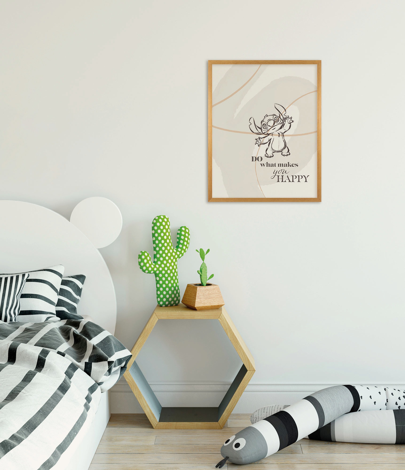 Image of Komar Wandbild "Disney Lilo and Stitch Do What Makes You Happy" Disney Set, 1 Stk. tlg. 30 x 40 cm (Breite x Höhe) - Kinderzimmer, Dekoration