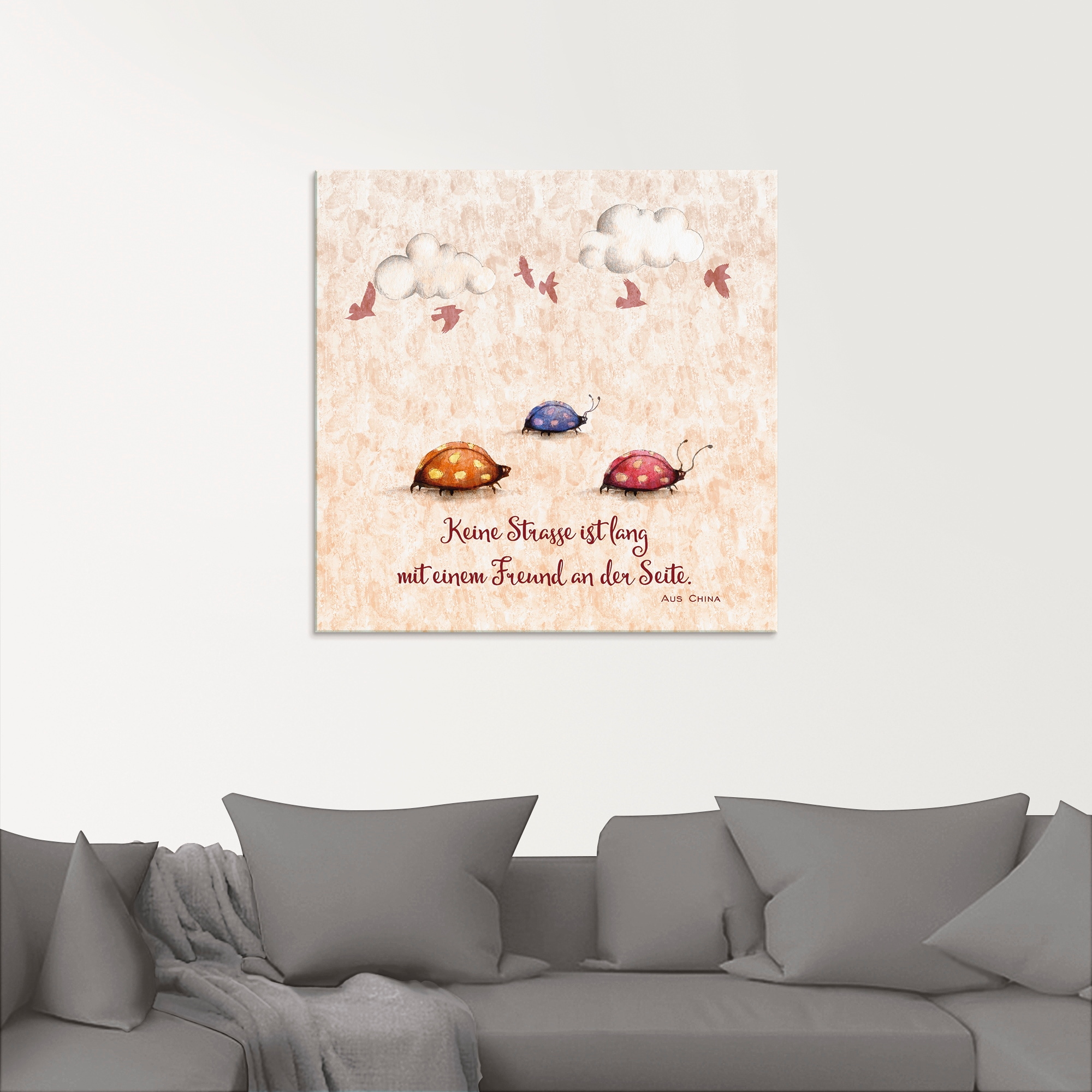 Artland Glasbild »Lebensweisheit Freunde«, Tiere, (1 St.), in verschiedenen Grössen