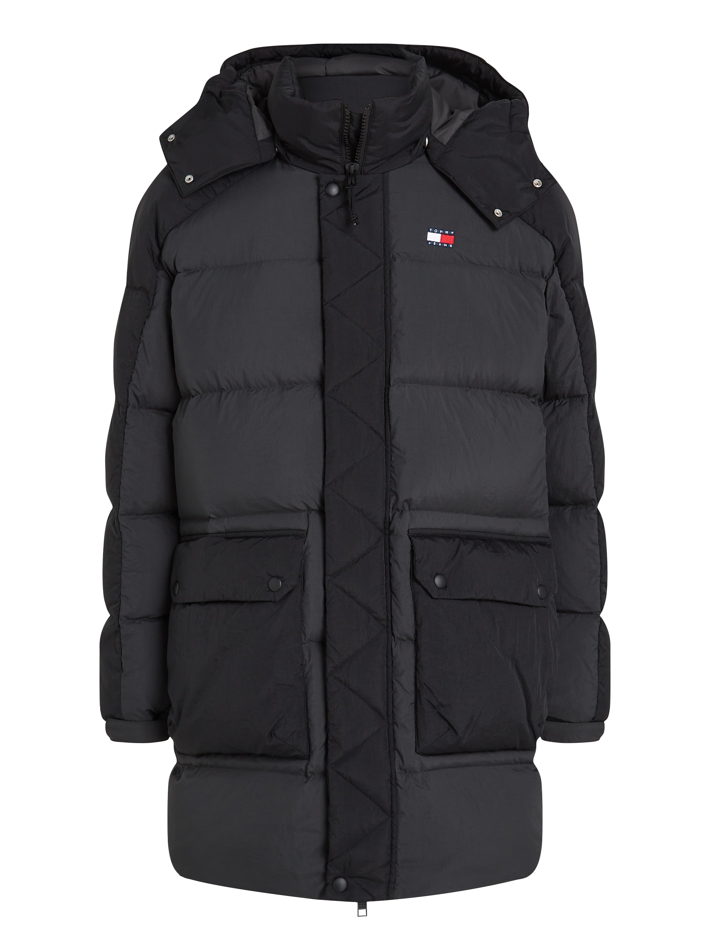 Tommy Jeans Steppmantel »TJM TWO TONE PARKA«, kontrastfarbene Einsätze