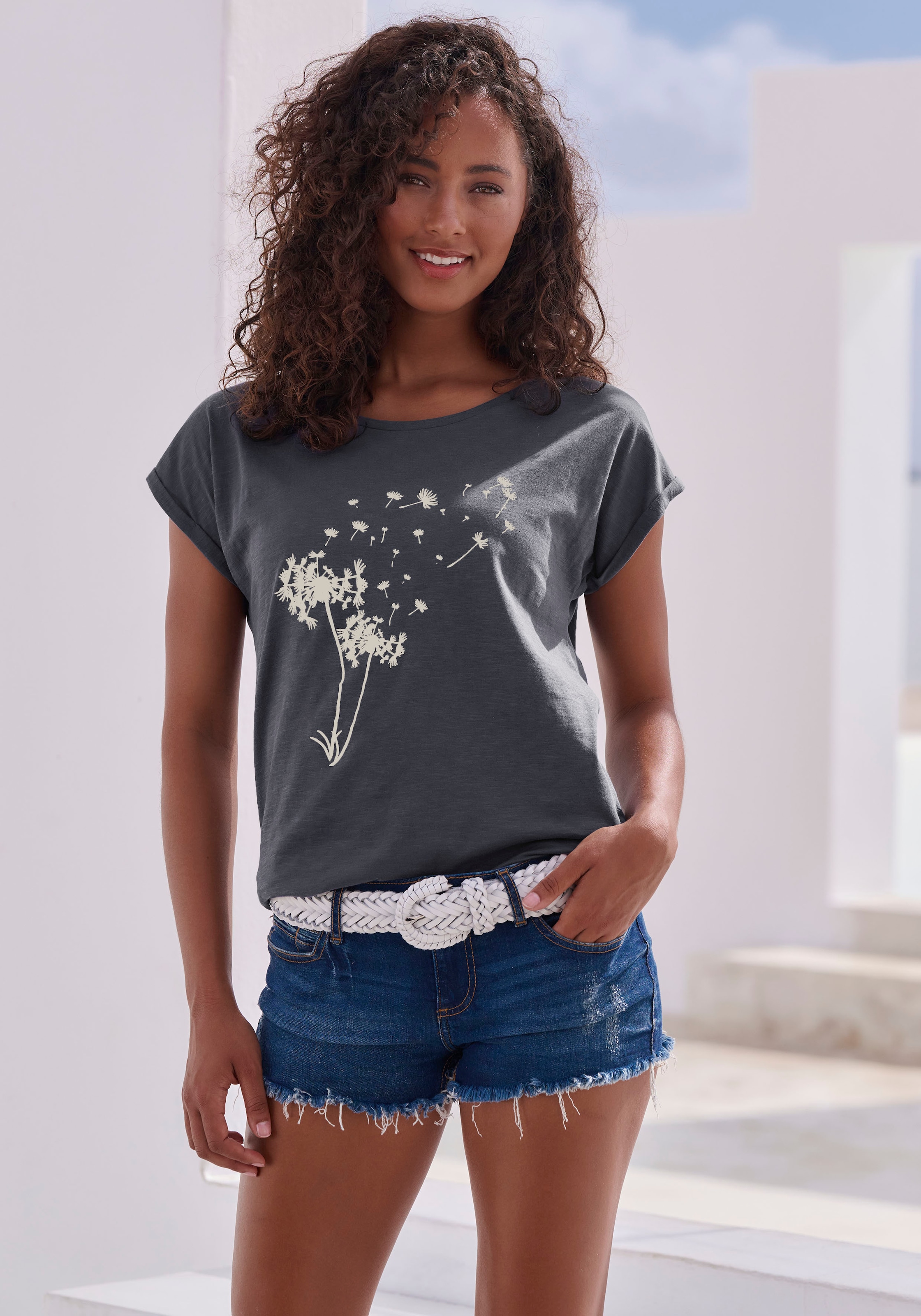 Vivance T-Shirt »mit Frontdruck "Pusteblume"«, aus weicher Baumwoll-Qualität