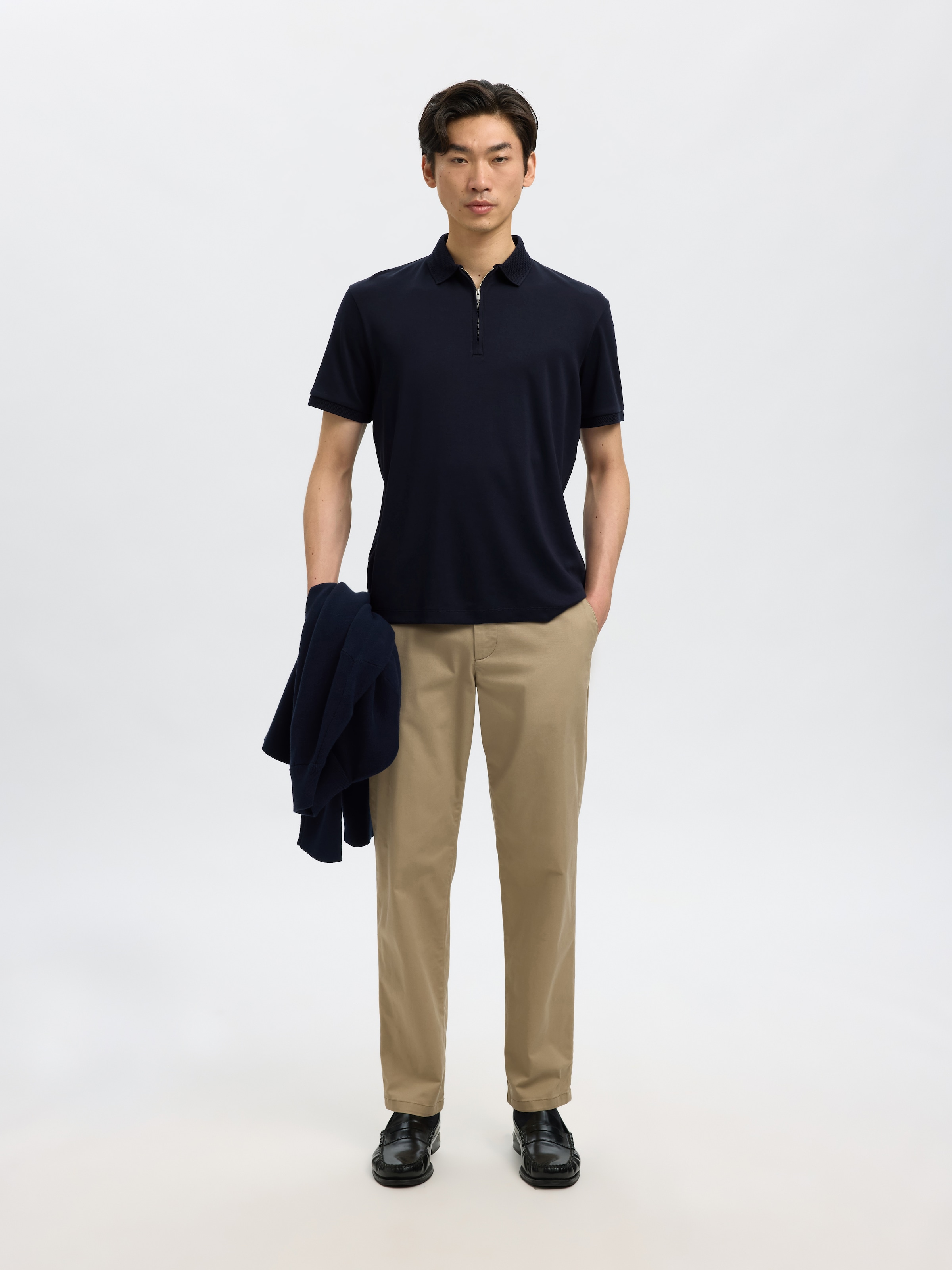 SELECTED HOMME Poloshirt »SLHFAVE ZIP SS POLO NOOS«
