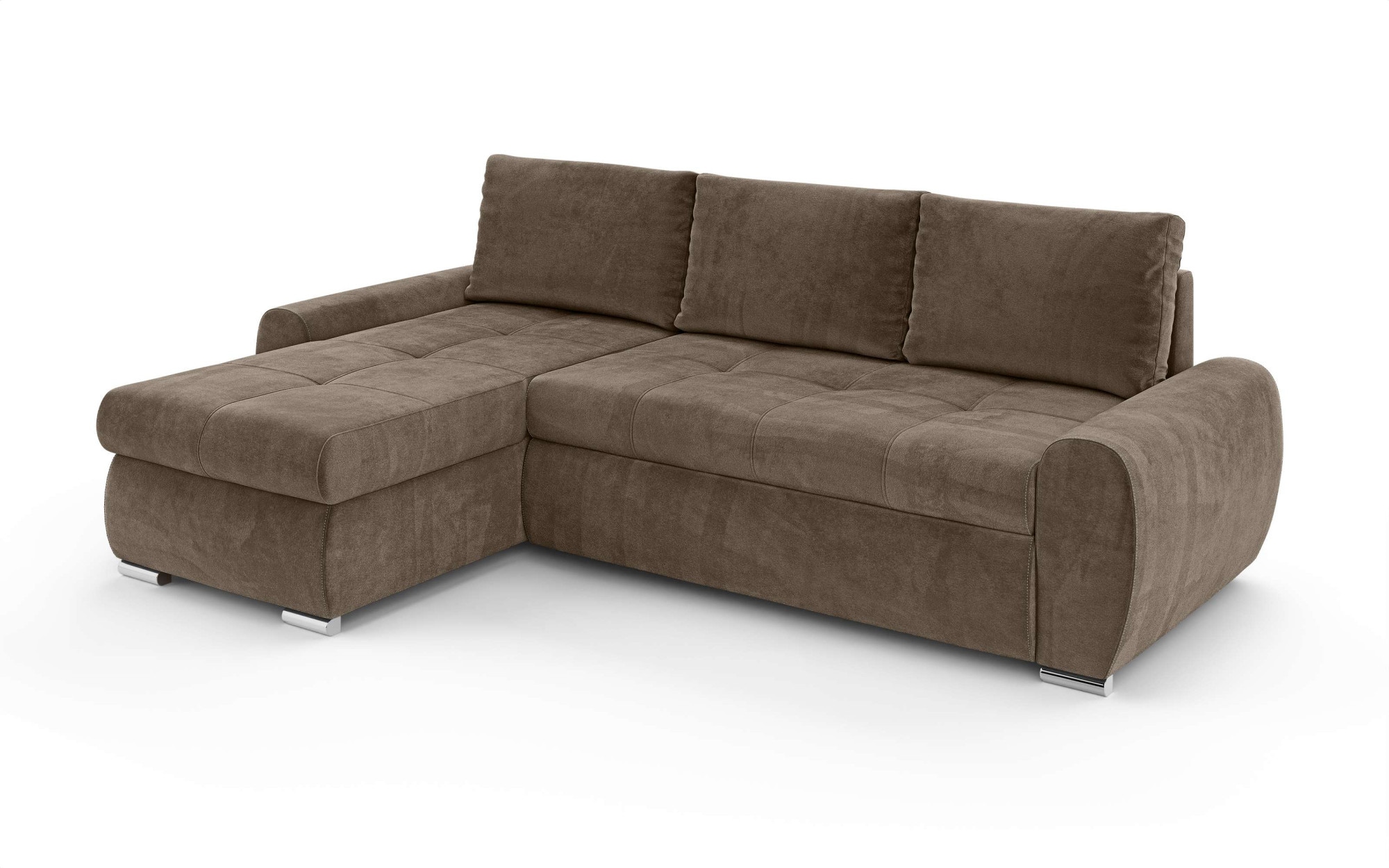 INOSIGN Ecksofa »HAVERHILL Schlafsofa mit Bettkasten, Masse B/H/T: 237/89/166 cm«, L-Form mit Recamiere links oder rechts bestellbar, Wellenunterfederung