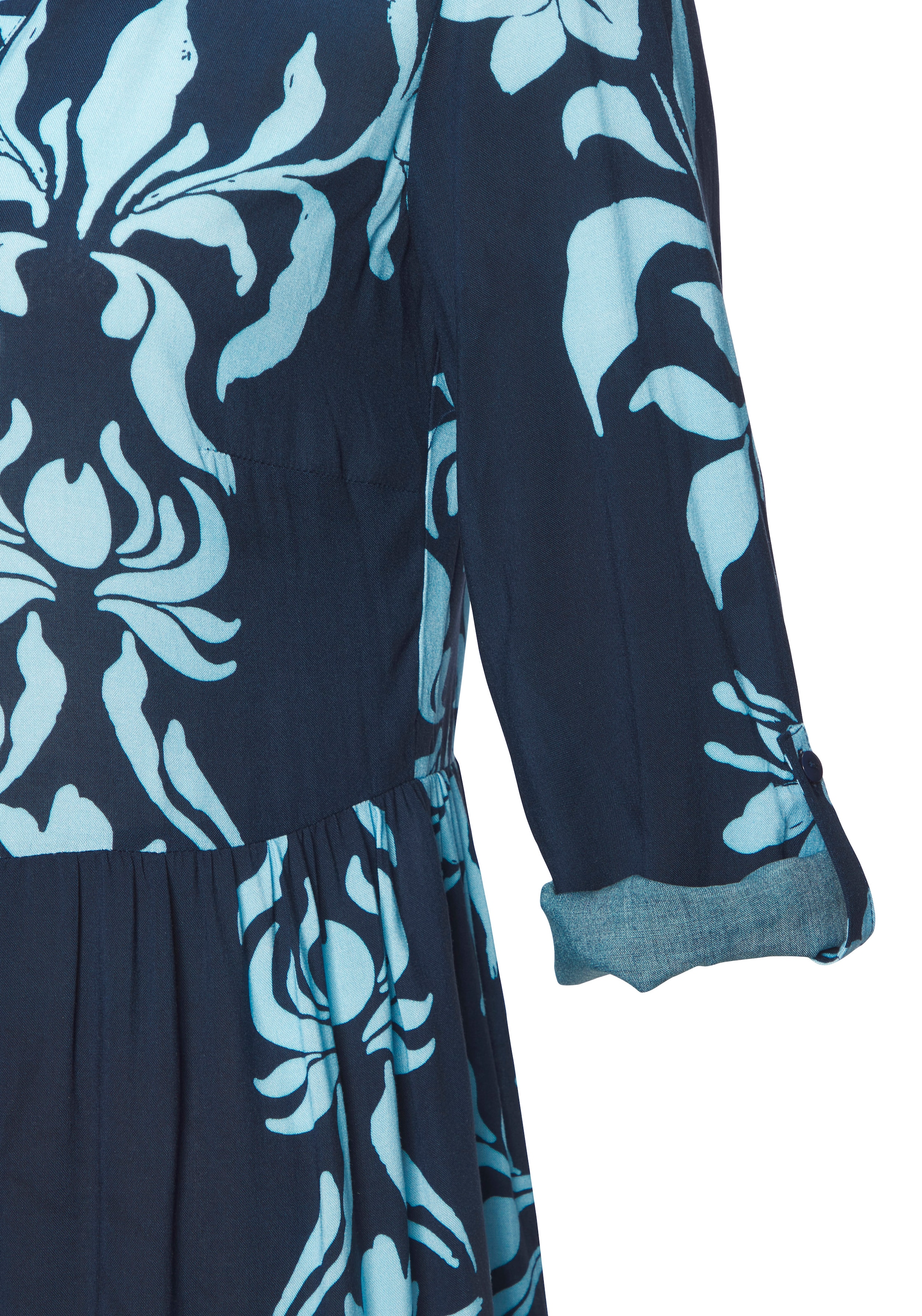 LASCANA Maxi robe avec imprimé floral et patte de boutonnage, robe d'été, robe de plage