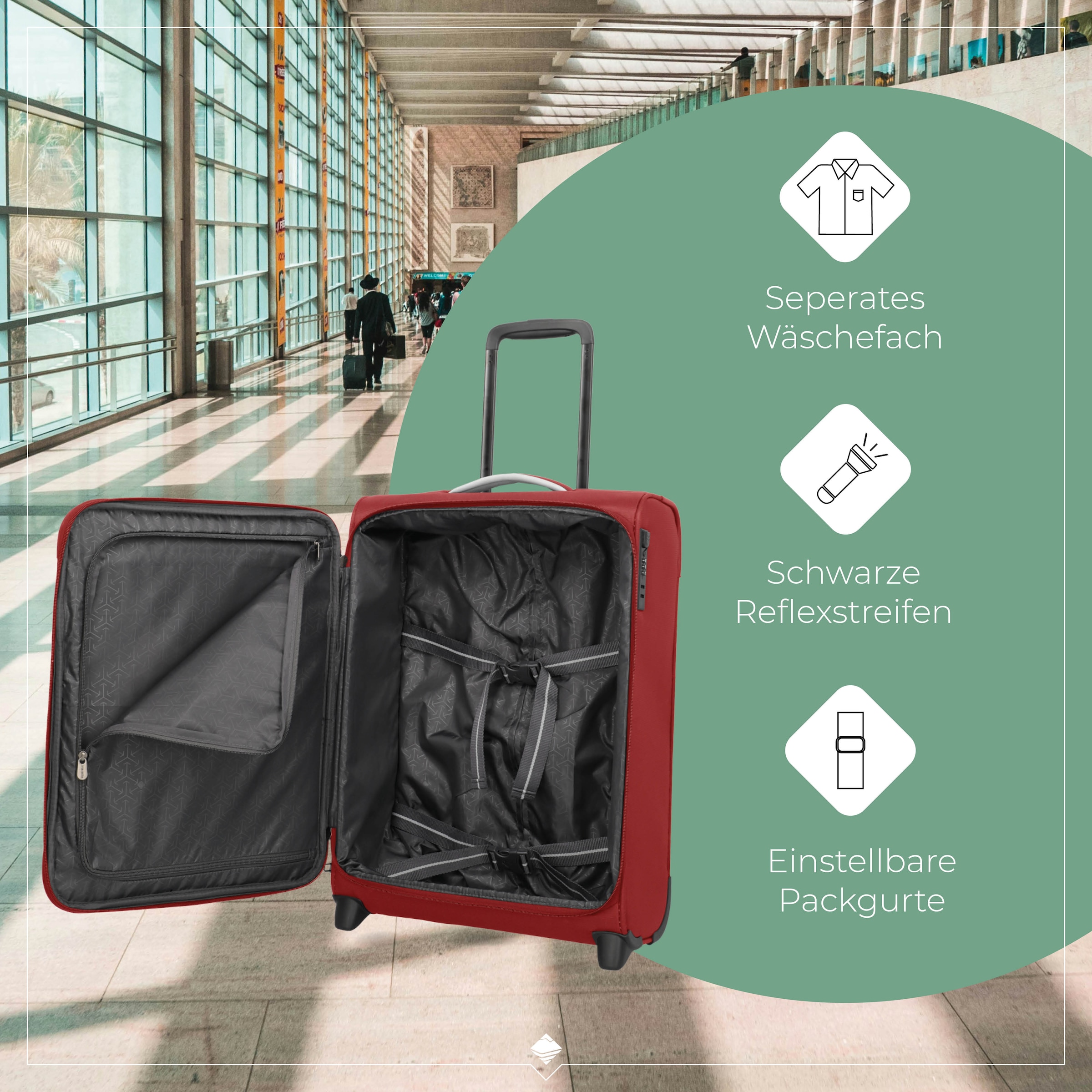travelite Trolley pour bagages à main »JETPACK Multi Light 2 Cabin Handgepäck Koffer« 41 litre 2 Rollen bagage souple, compatible Ryanair, Condor et de nombreuses compagnies aériennes courantes