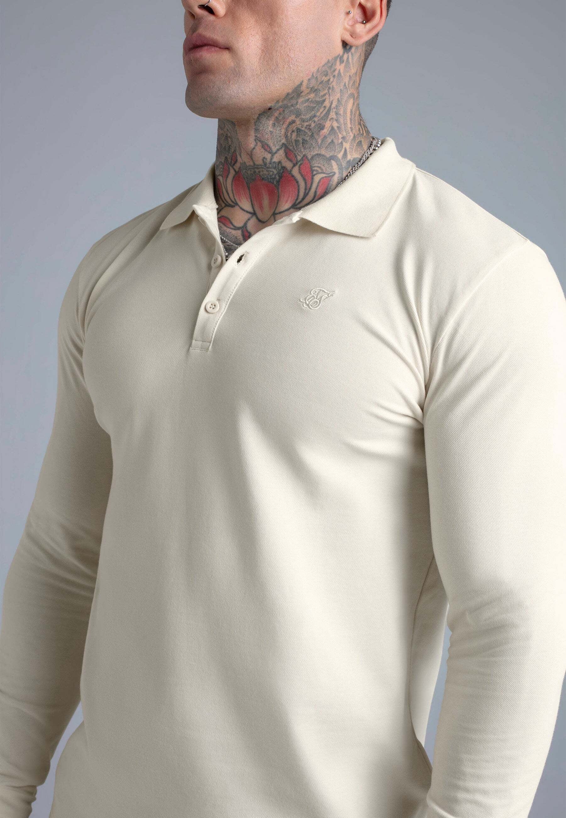 Siksilk Polo à manches longues »Siksilk Langarmpolo Longsleeved Button«