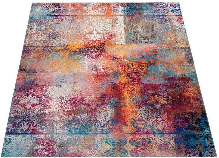 Image of Home affaire Teppich »Mateo«, rechteckig, 6 mm Höhe, abstraktes Design im Vintage-Look, florale Ornamente, flacher Teppich, Kurzflor, ideal für Wohnzimmer & Schlafzimmer bei Ackermann Versand Schweiz