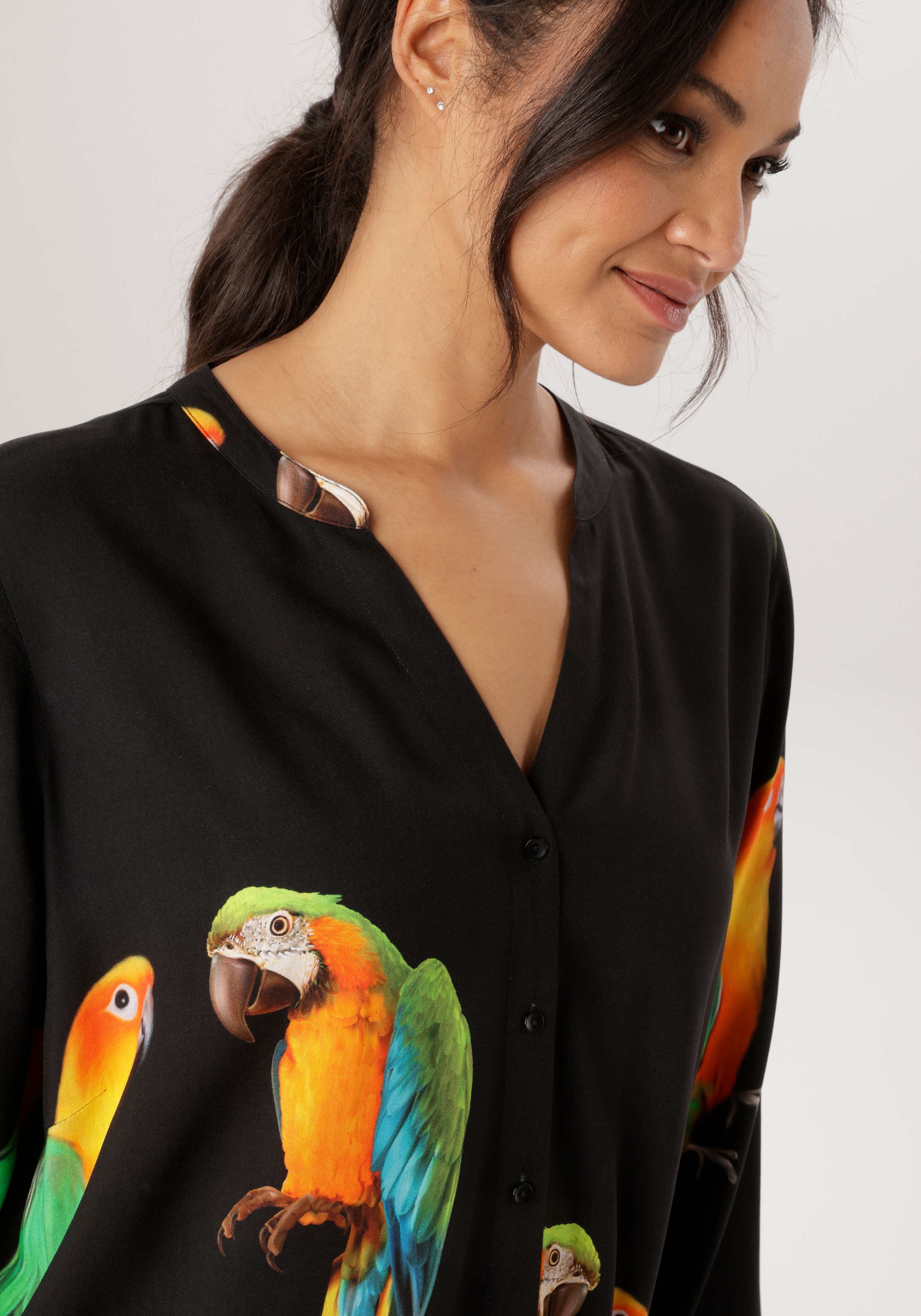 Aniston PLUS Chemisier long Mit ausgefallenen Papgeien Druck - NEUE KOLLEKTION