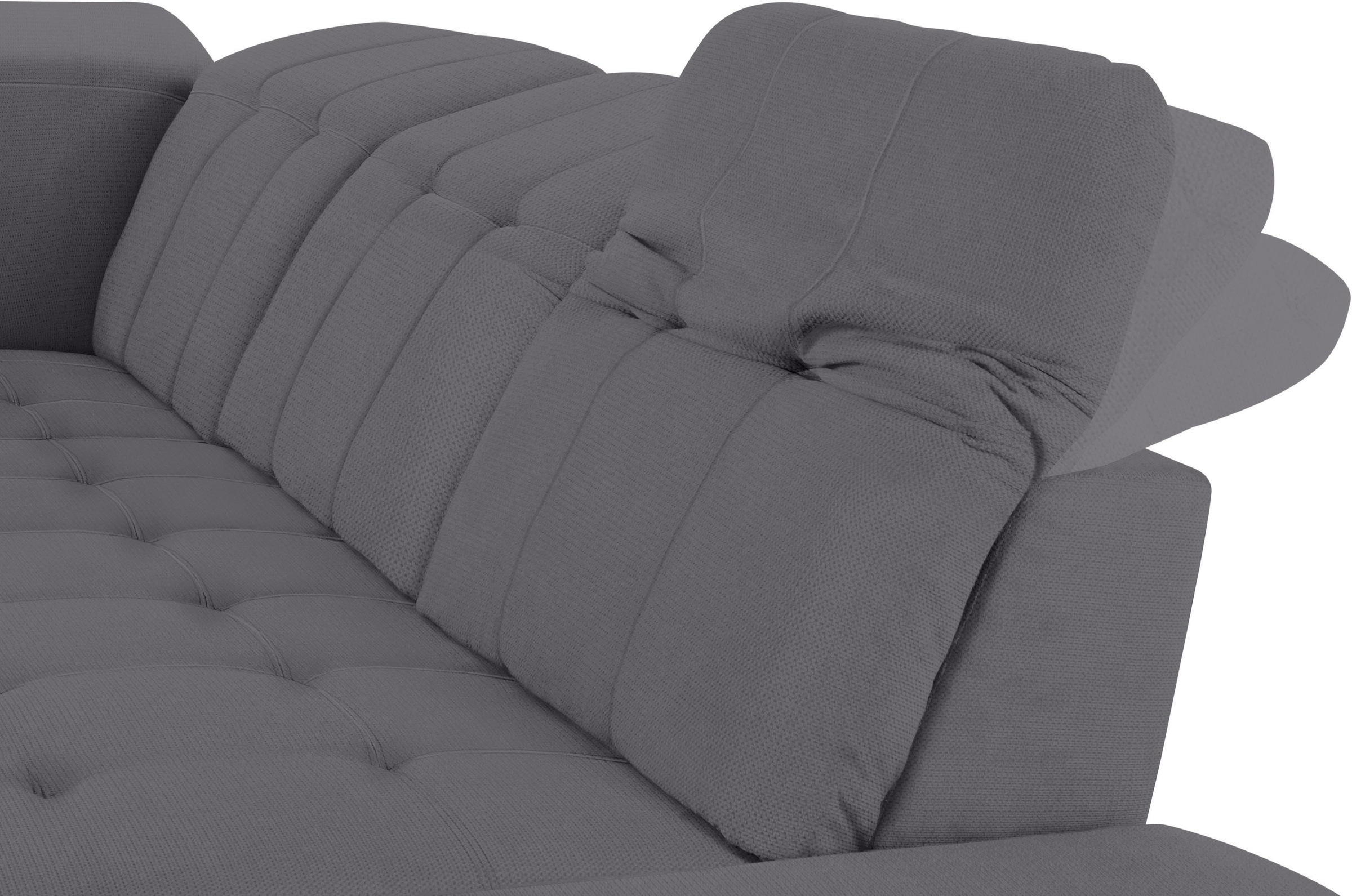 COTTA Ecksofa »Holiday L-Form mit Sitztiefen-, Armteil- und Kopfteilverstellung«, wahlweise mit Bettfunktion & Bettkasten