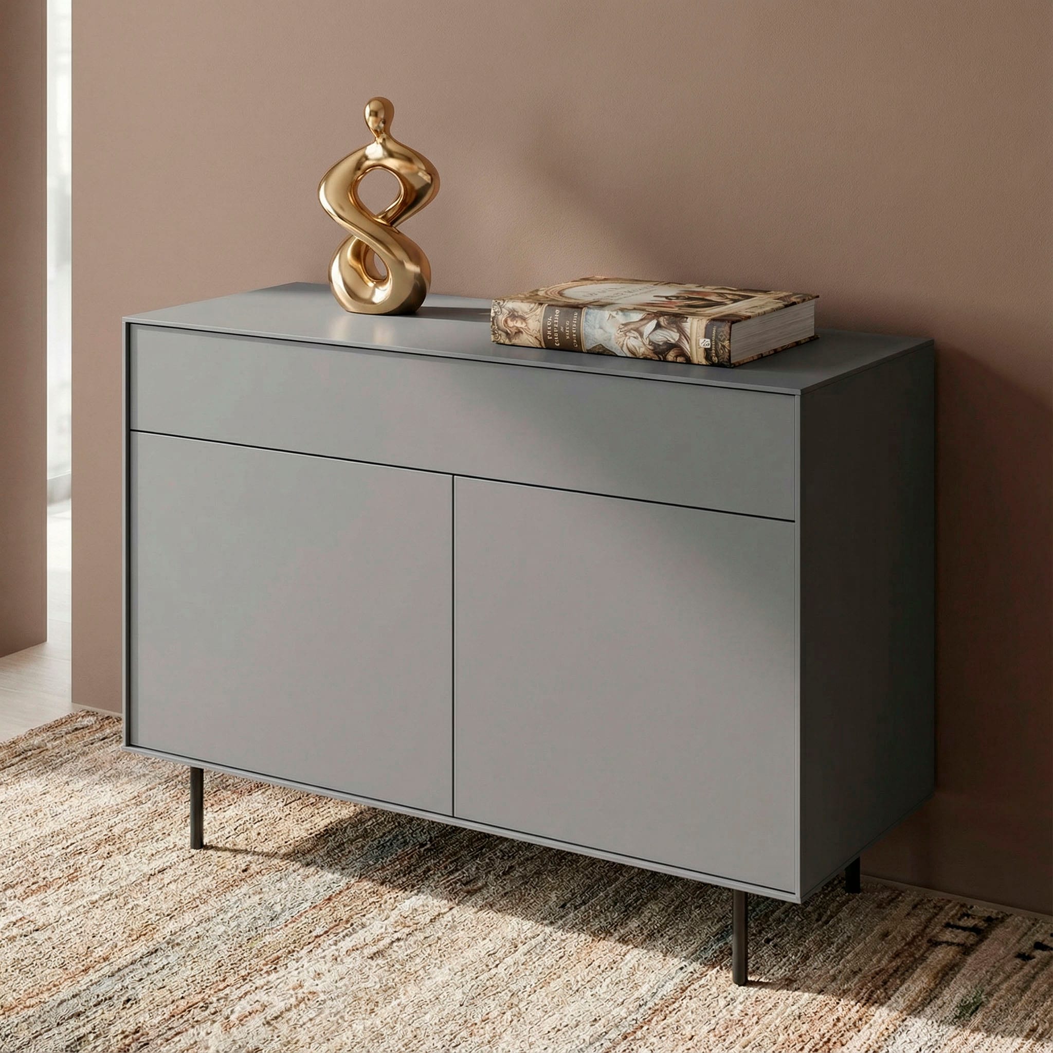 LeGer Home by Lena Gercke Table basse »Essentials, Kommode, Anrichte, Kombikommode, Schrank mit Metallfüssen« Breite: 111 cm, UV lackiert, Push-to-open-Funktion