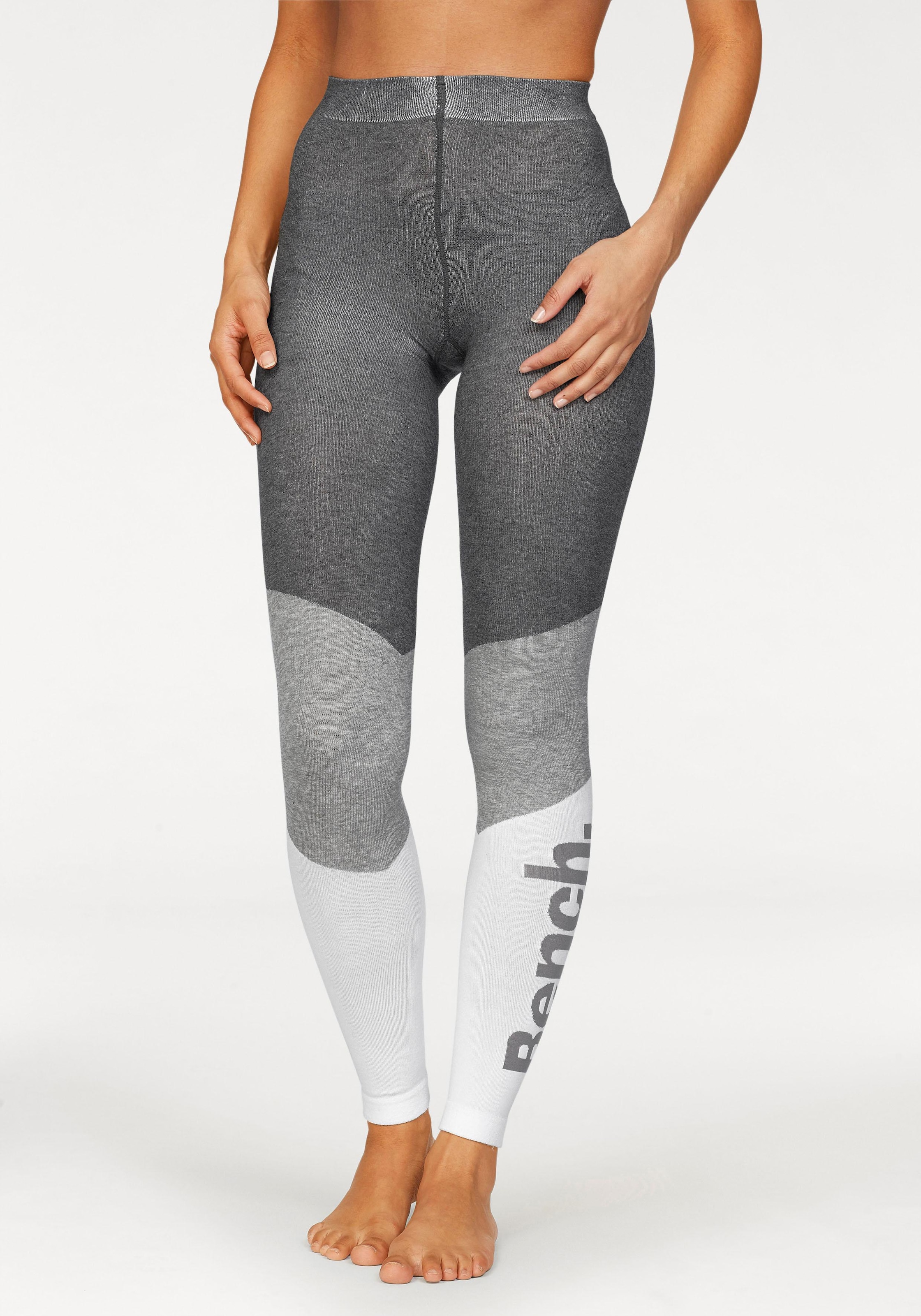 Image of Bench. Strickstrumpfleggings Strickstrumpfhose ohne Fuss im sportiven Colorblockdesign