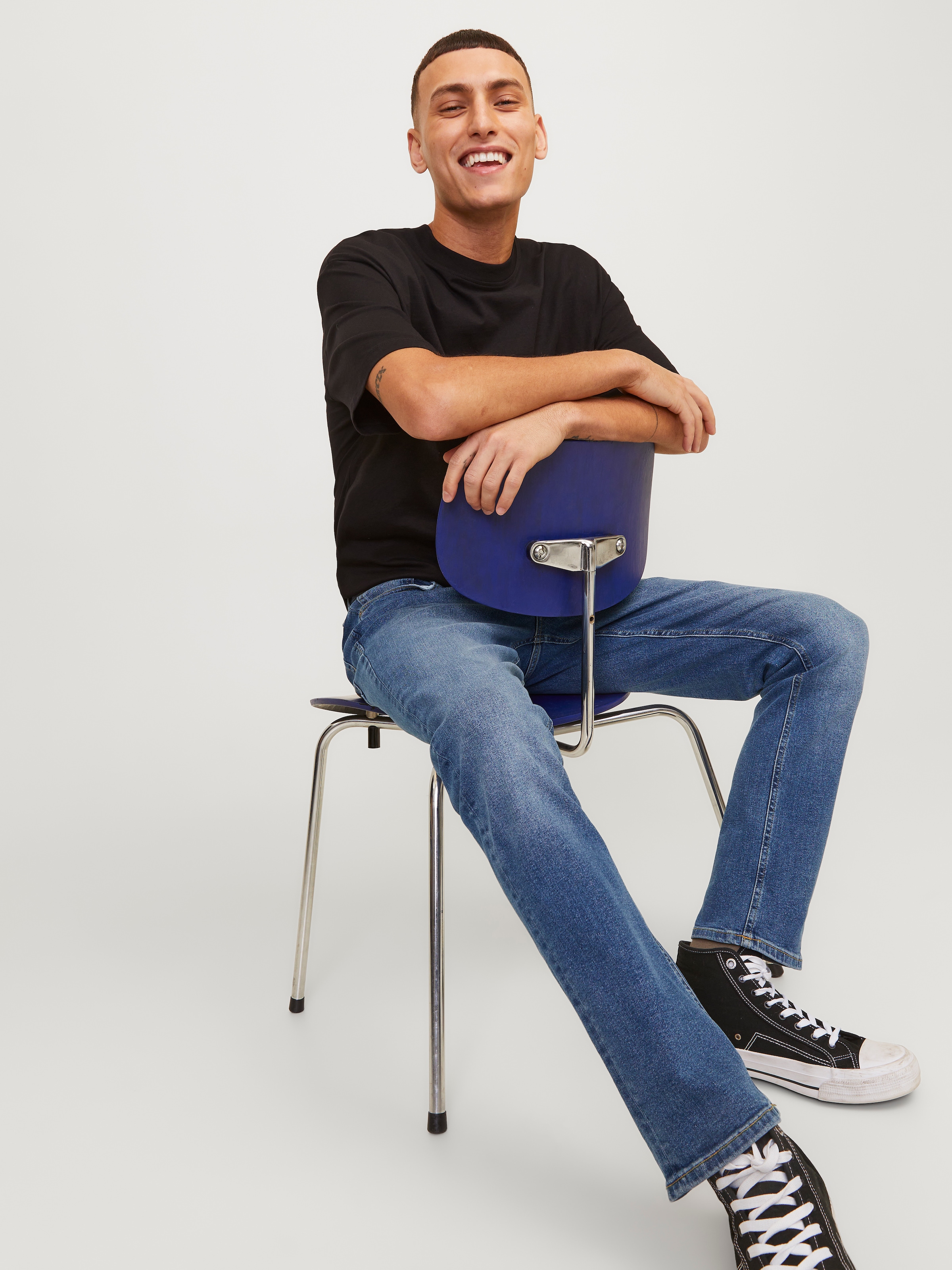 Jack & Jones Slim-fit-Jeans »JJIGLENN Jeans mit schmaler Beinform und Stretch für Komfort« Denim/Jeans, modisch, slim fit, Baumwollmischung