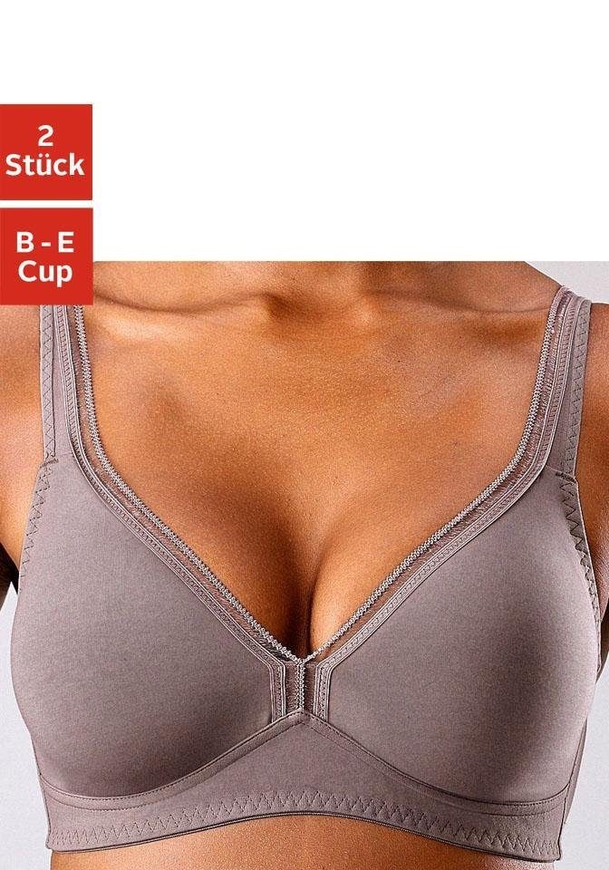 petite fleur T-Shirt-BH, (Packung, 2 Stück), ohne Bügel aus Baumwolle, Basic Dessous