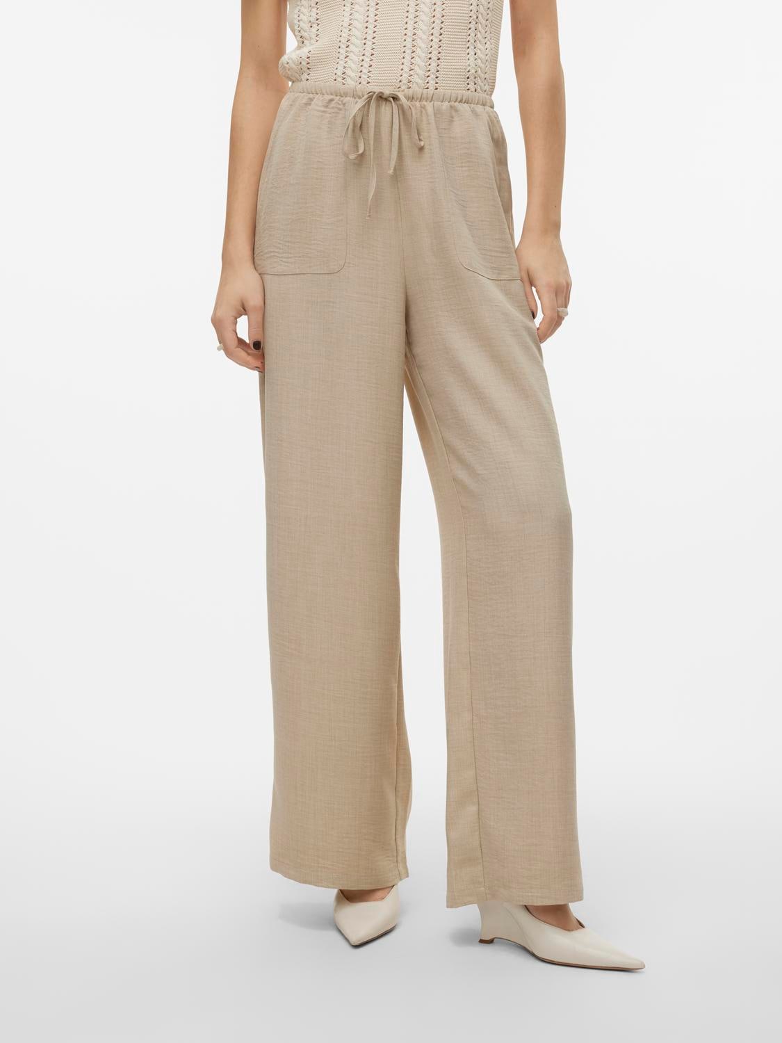 Image of Vero Moda Schlupfhose "VMMELANEY HW LOOSE PANT WVN GA NOOS" Kunstfaser, loose fit