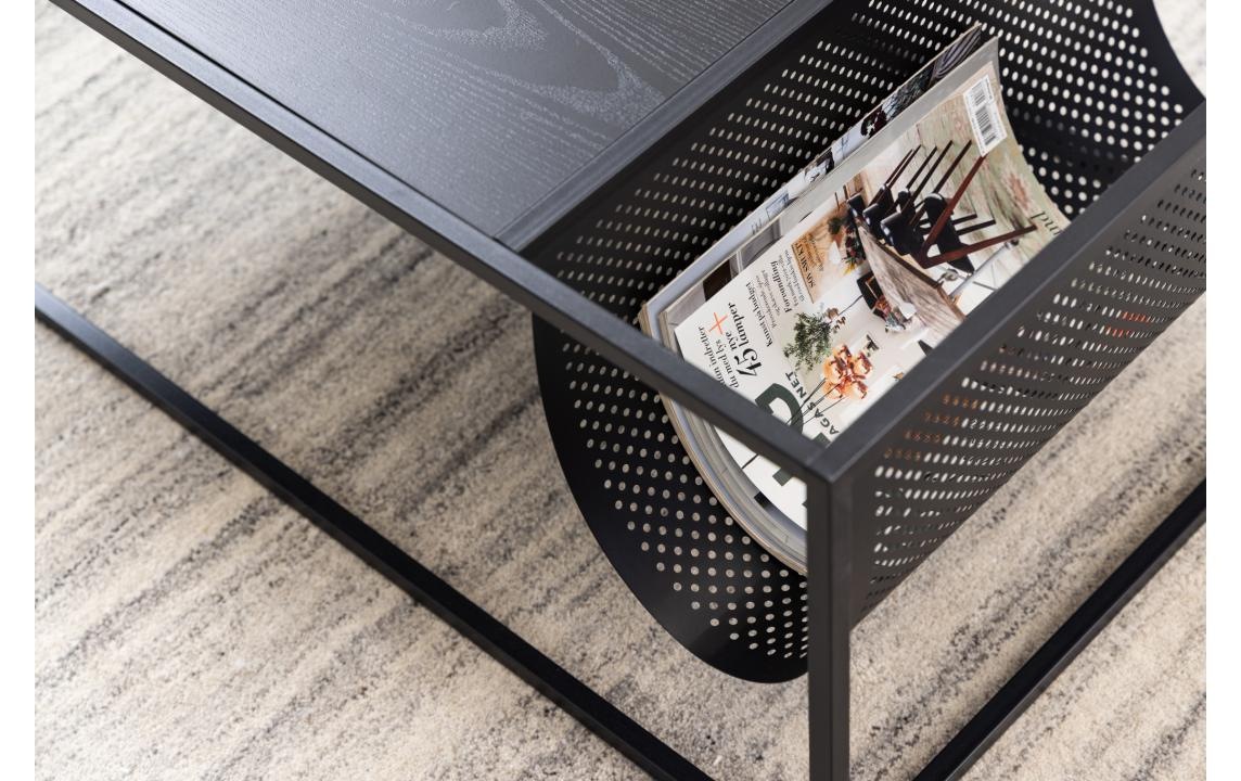 AC Design Couchtisch mit Gestell aus Metall, rechteckige Form, Zeitungsständer aus Metall