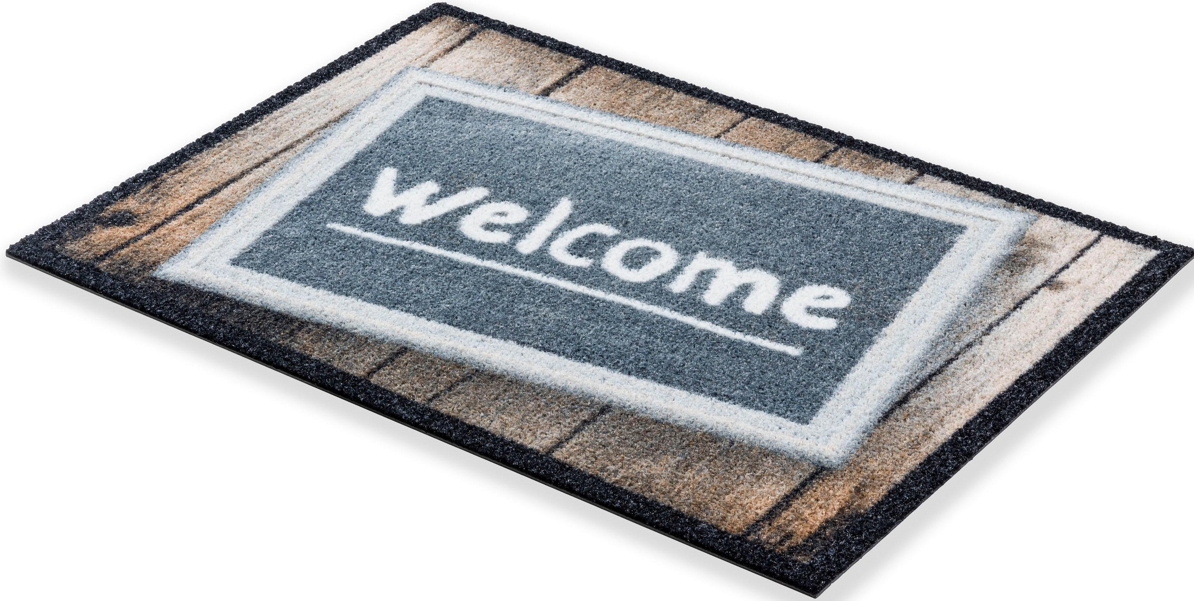 ASTRA Fussmatte »Deco Brush 1630, Welcome«, rechteckig, 7 mm Höhe, Schmutzfangmatte, mit Spruch, In -und Outdoor geeignet