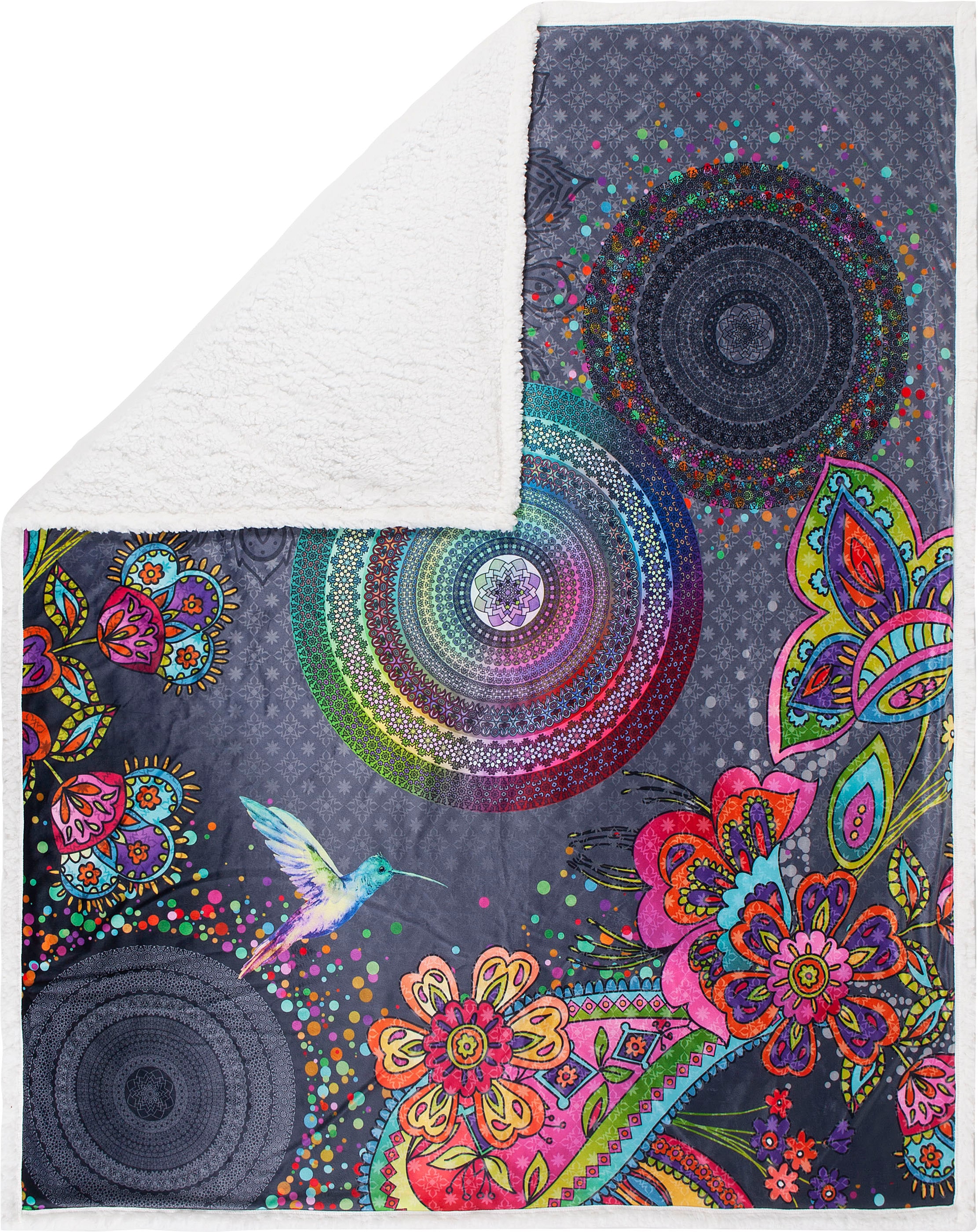 Image of hip Plaid »Iniga«, mit Mandala und Blumen, Kuscheldecke bei Ackermann Versand Schweiz