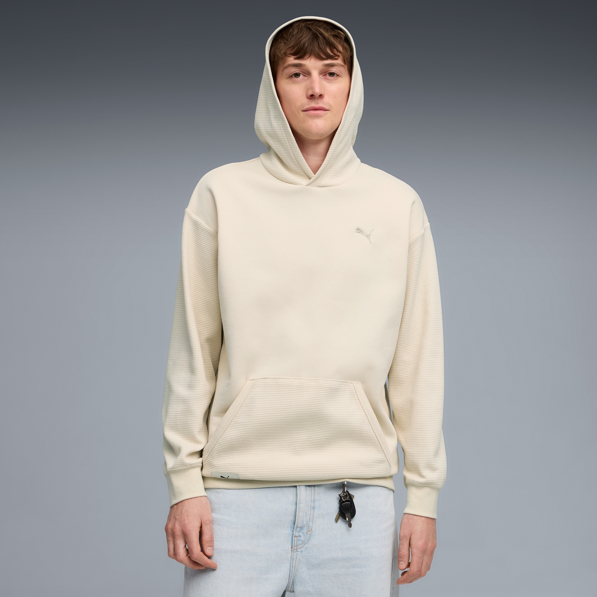 Image of PUMA Kapuzensweatshirt "CLASS RELAXED PINNACLE HOODIE FL", mit Kängurutasche, mit Print-Applikationen, mit Kapuze