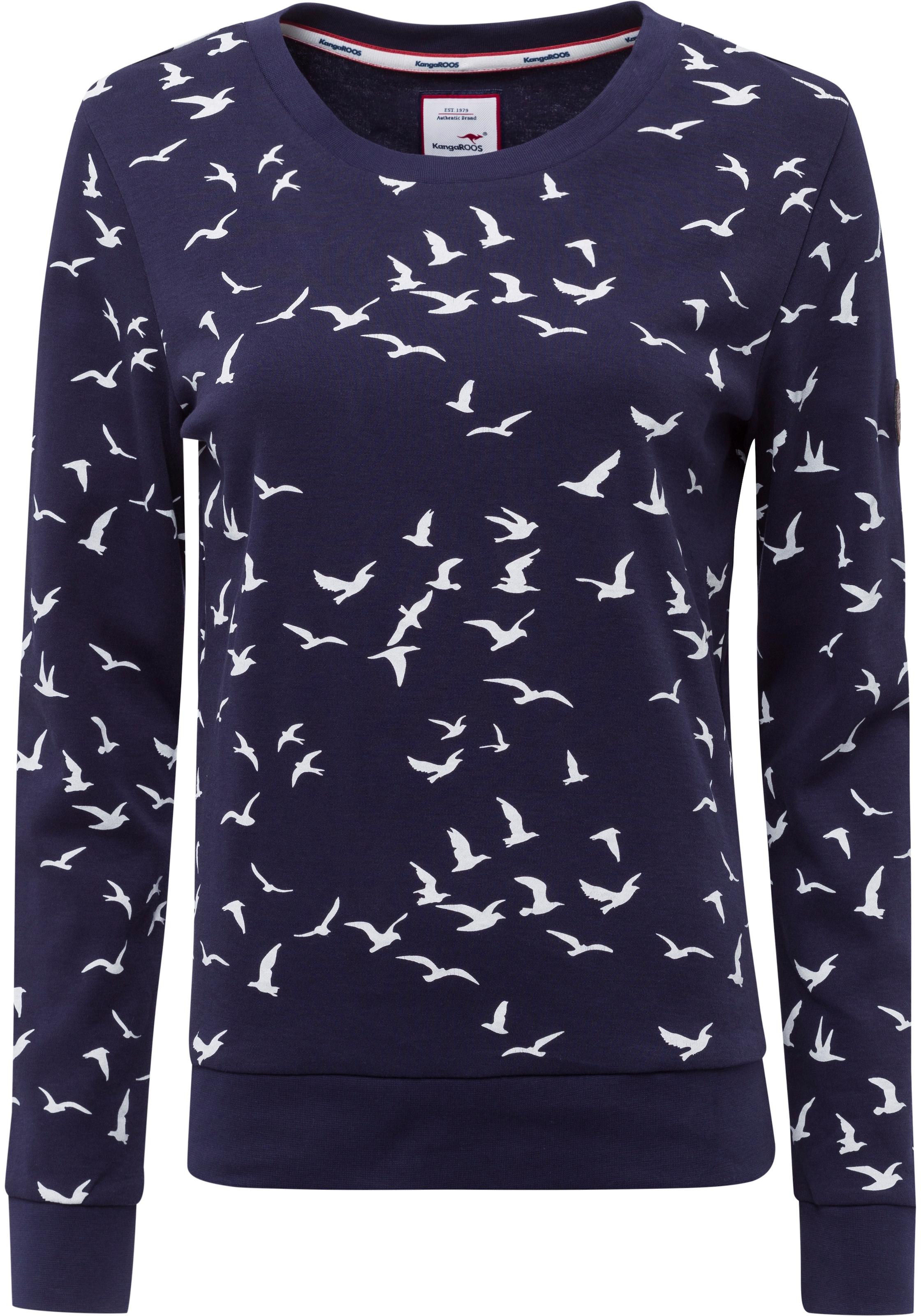 KangaROOS Sweatshirt, mit modischem Minimal-Allover-Print