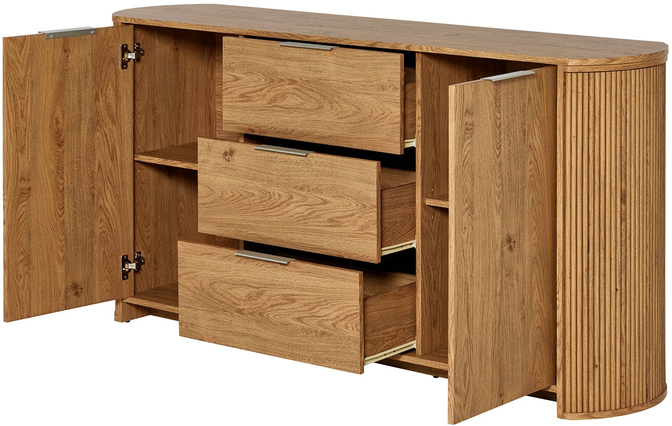 Jahnke Tableau TV »MOON TV 175« 1 cuis tlg. buffet, 2 portes & 3 tiroirs, arrondi, largeur env. 160 cm