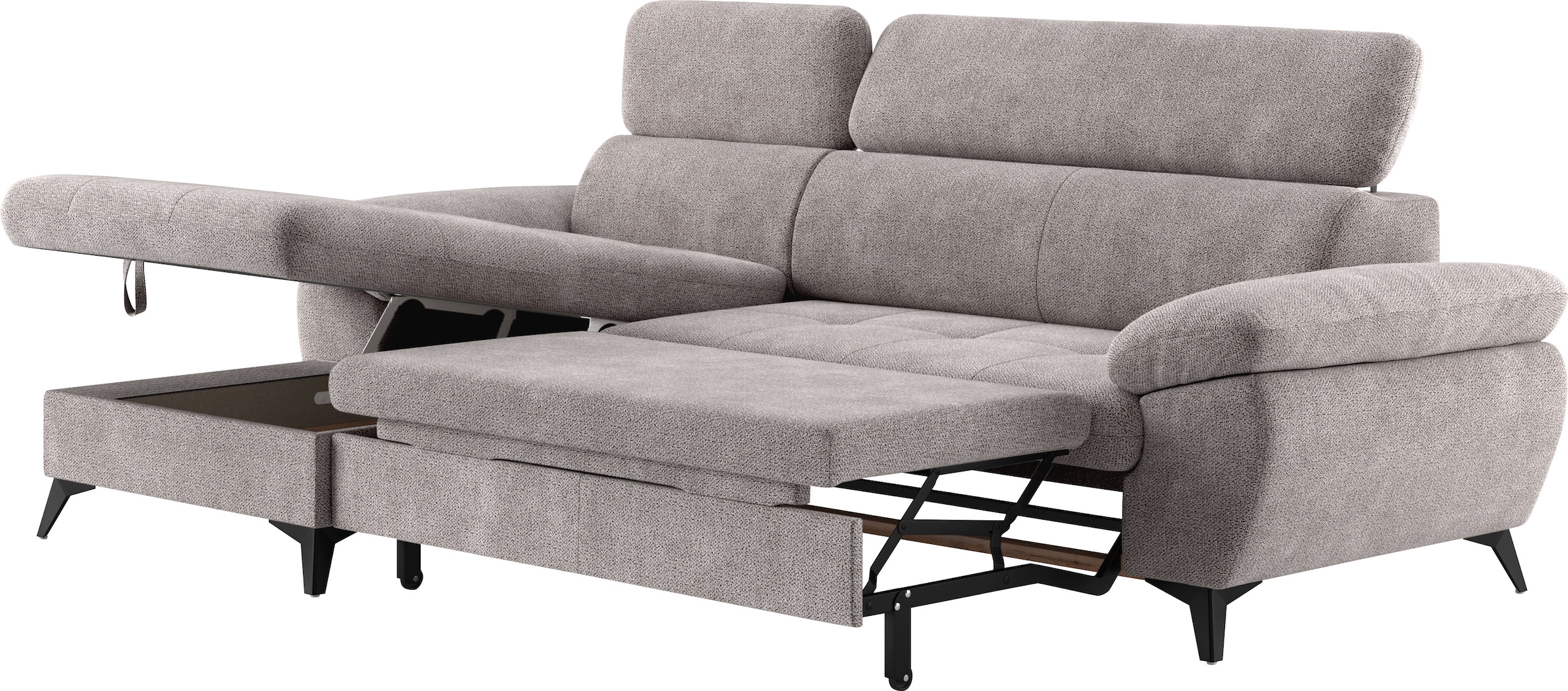 COTTA Ecksofa »Hudson L-Form«, mit Kopfteilverstellung, wahlweise mit Bettfunktion & Bettkasten
