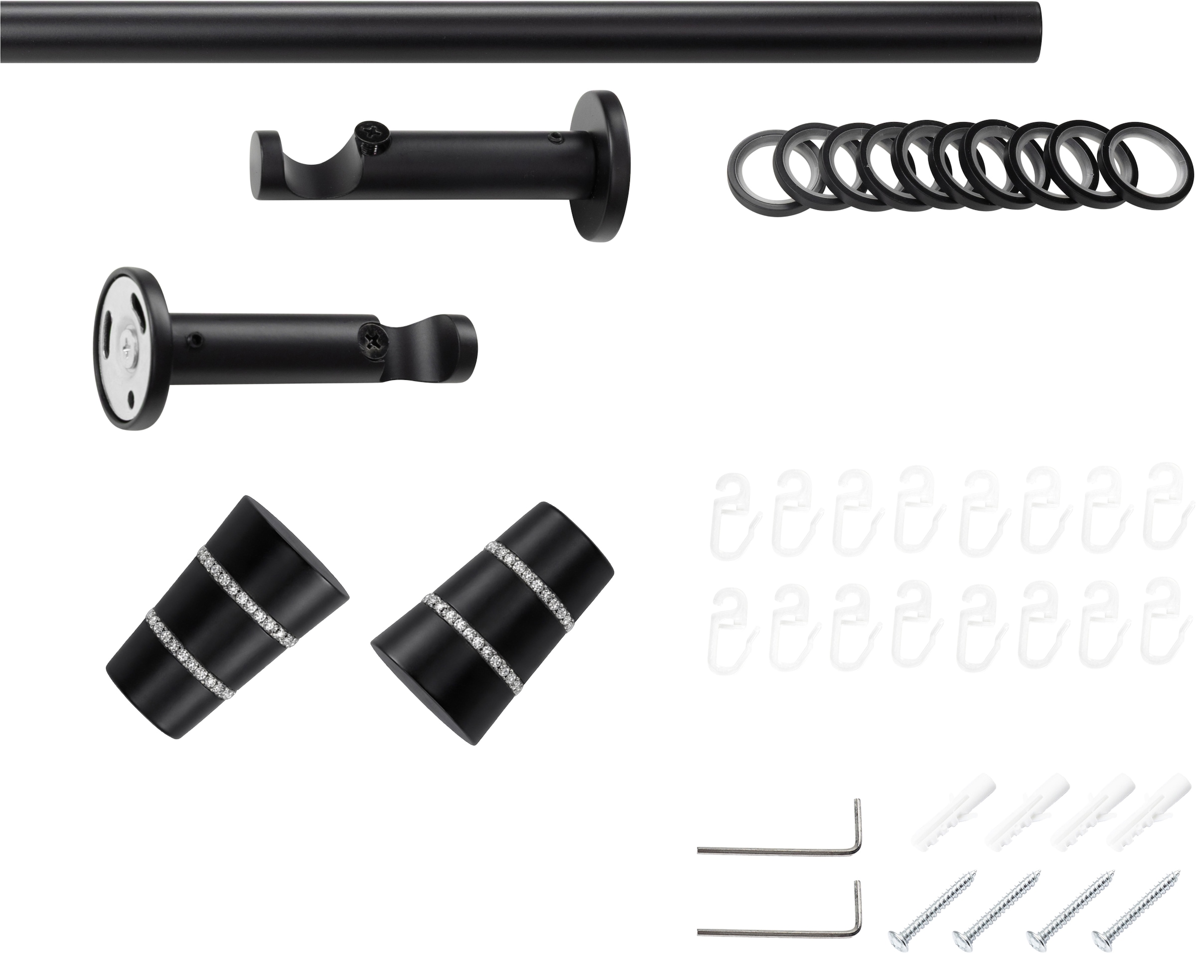 SN DECO GROUP Tringle à rideaux Ø 19 mm 1 course-läufig Fixmass;kürzbar