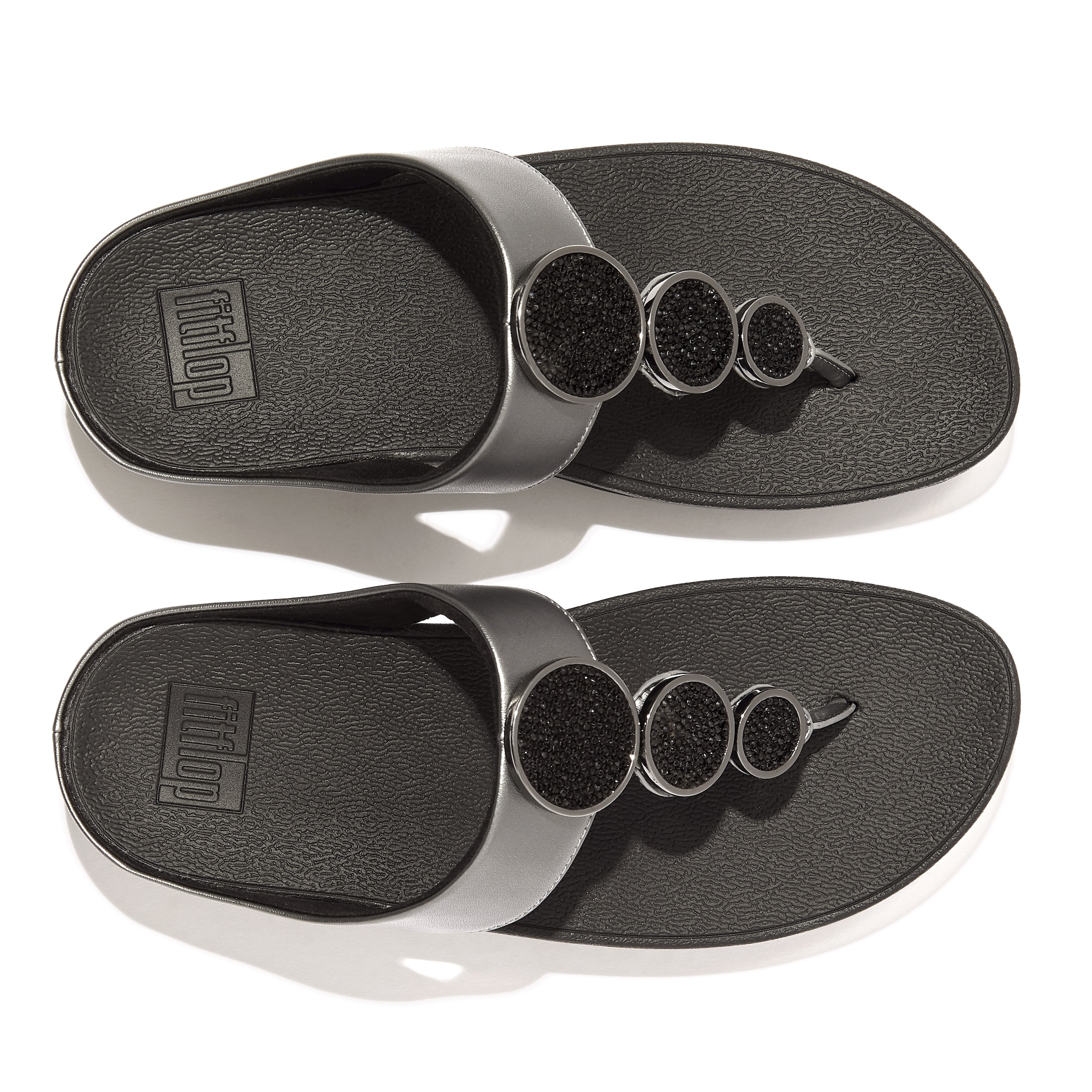 Fitflop Dianette »HALO BEAD-CIRCLE METALLIC TOE-POST SANDALS«  Pool Slides, Pantolette mit dämpfender Zwischensohlentechnologie