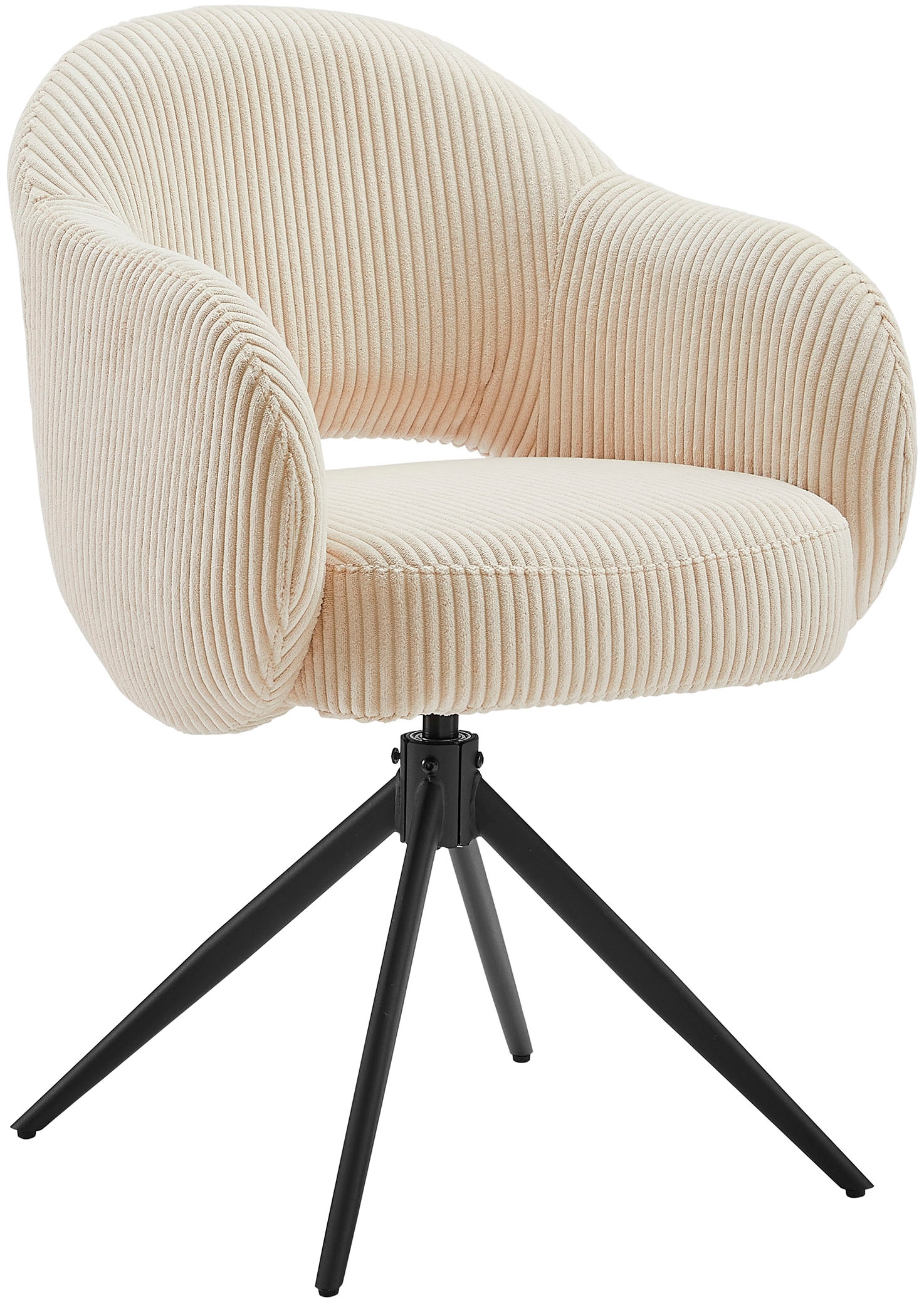 Image of SalesFever Armlehnstuhl "Manchester Cord-Bezug" () 1 Stk.Esszimmerstuhl mit 360 Drehfunktion und Taschenfederkern