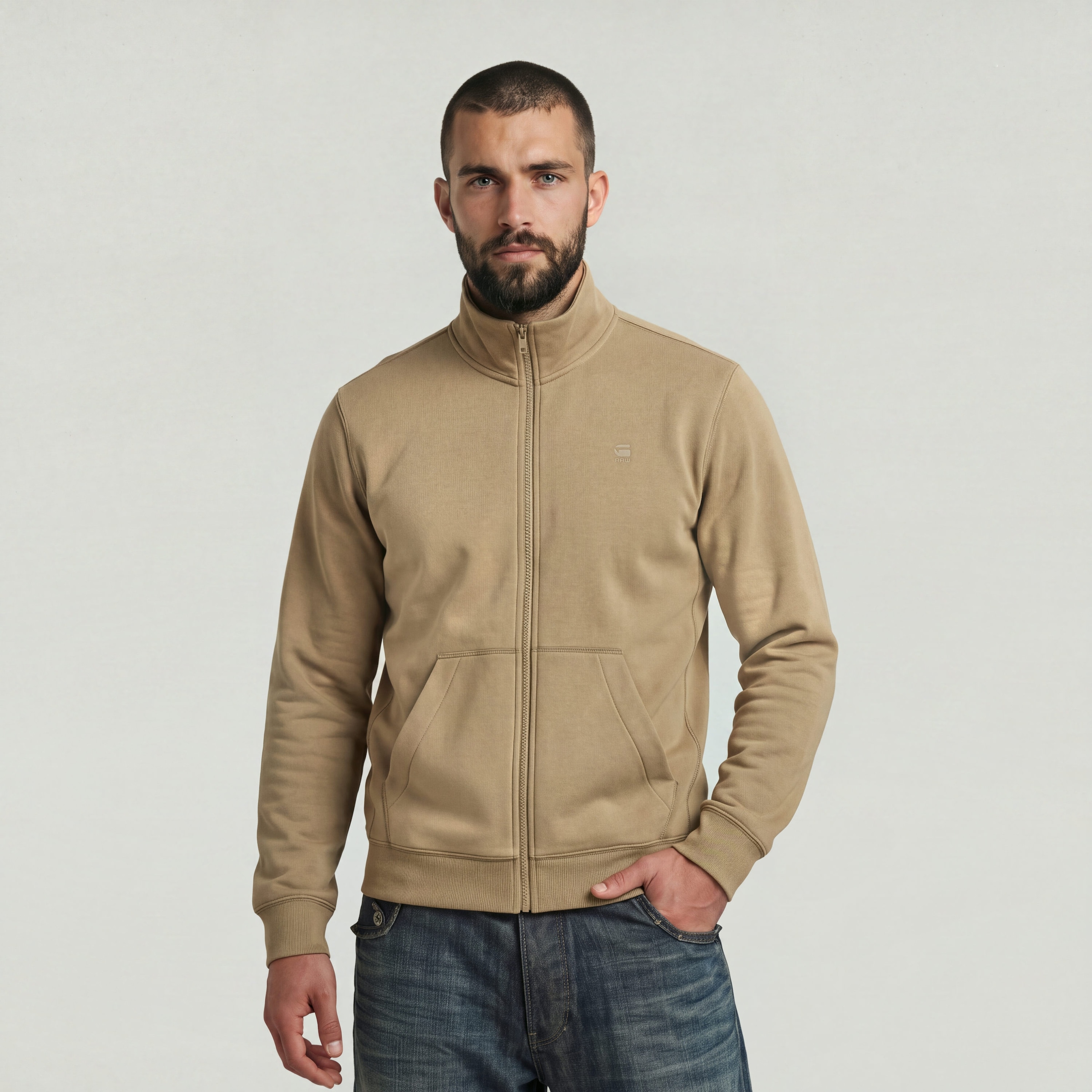 Image of G-STAR Sweatjacke "Premium Core Track Jacket" mit Stehkragen, Regular Fit