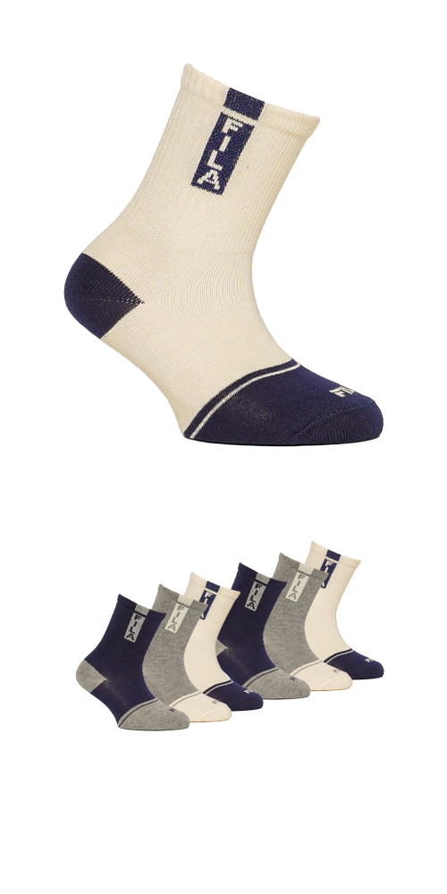 Image of Fila Basicsocken "JUNIOR BOY NORMAL PLAIN SOCKS" 6 Paar tlg. mit kontrastfarbigen Details