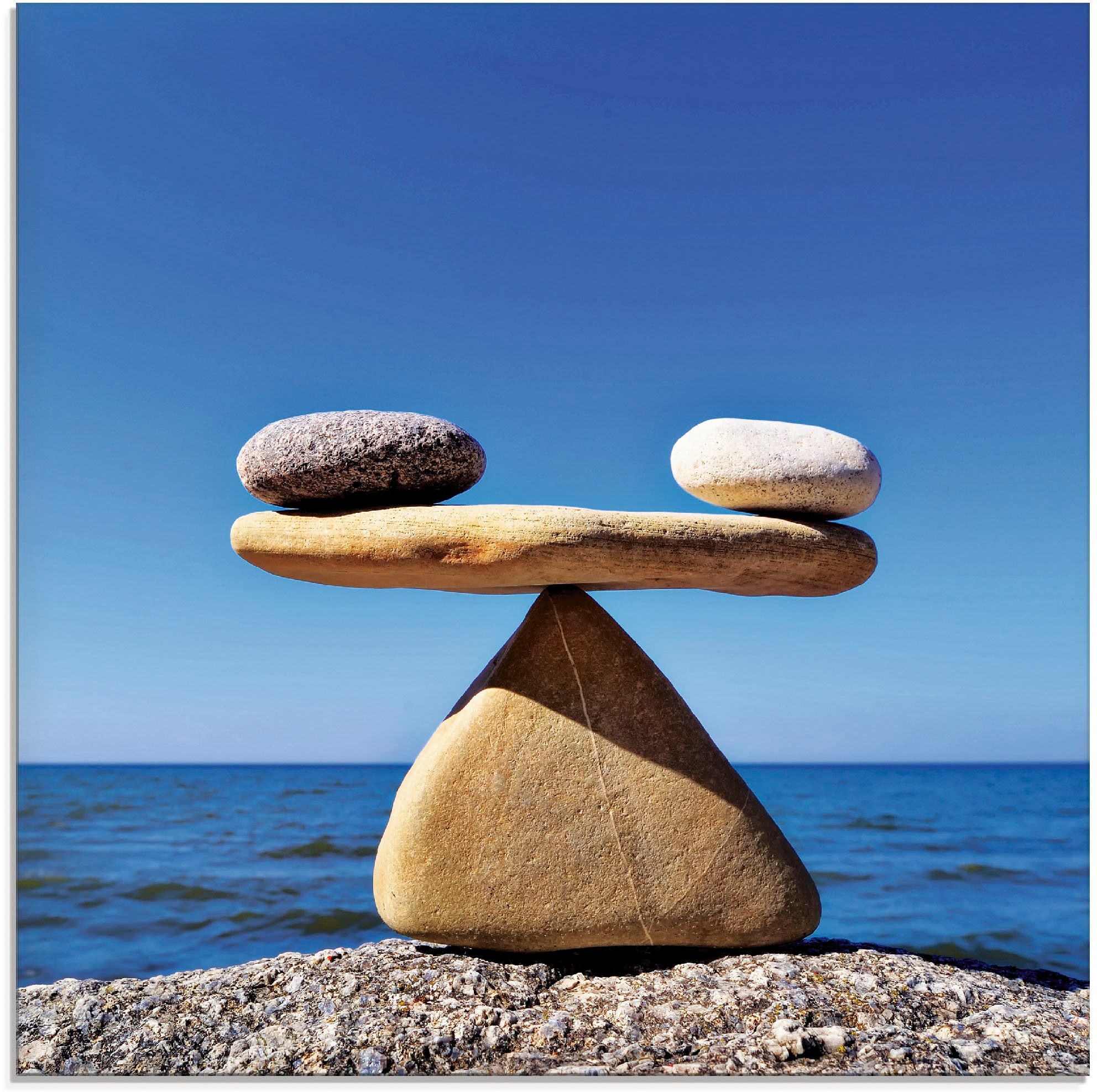 Artland Glasbild Zen, Grössen in kaufen (1 St.), Steine Meer«, - verschiedenen »Gleichgewicht