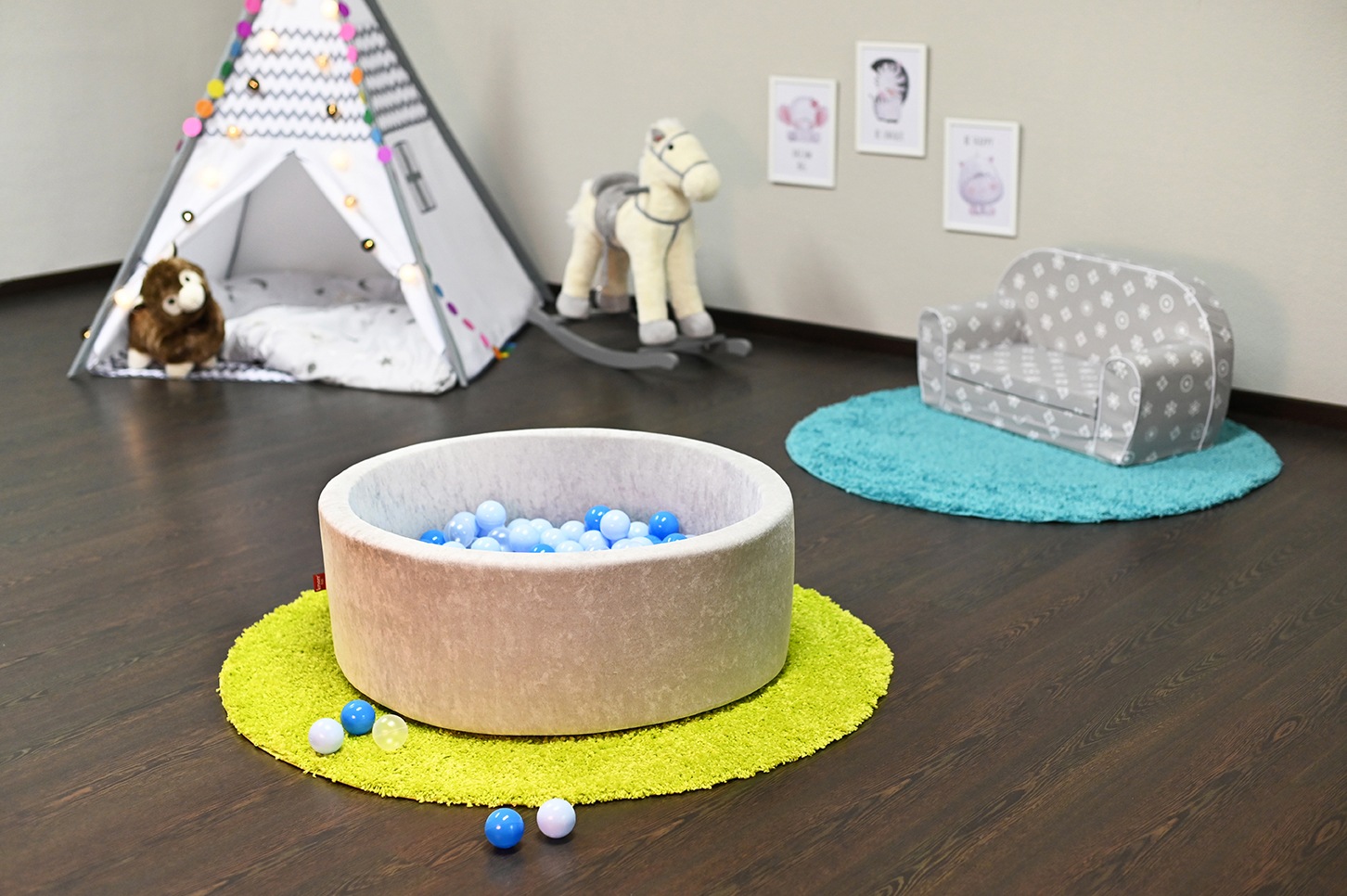 Knorrtoys® Bällebad »Soft, Grey«, mit 300 Bällen soft Blue/Blue/transparent; Made in Europe