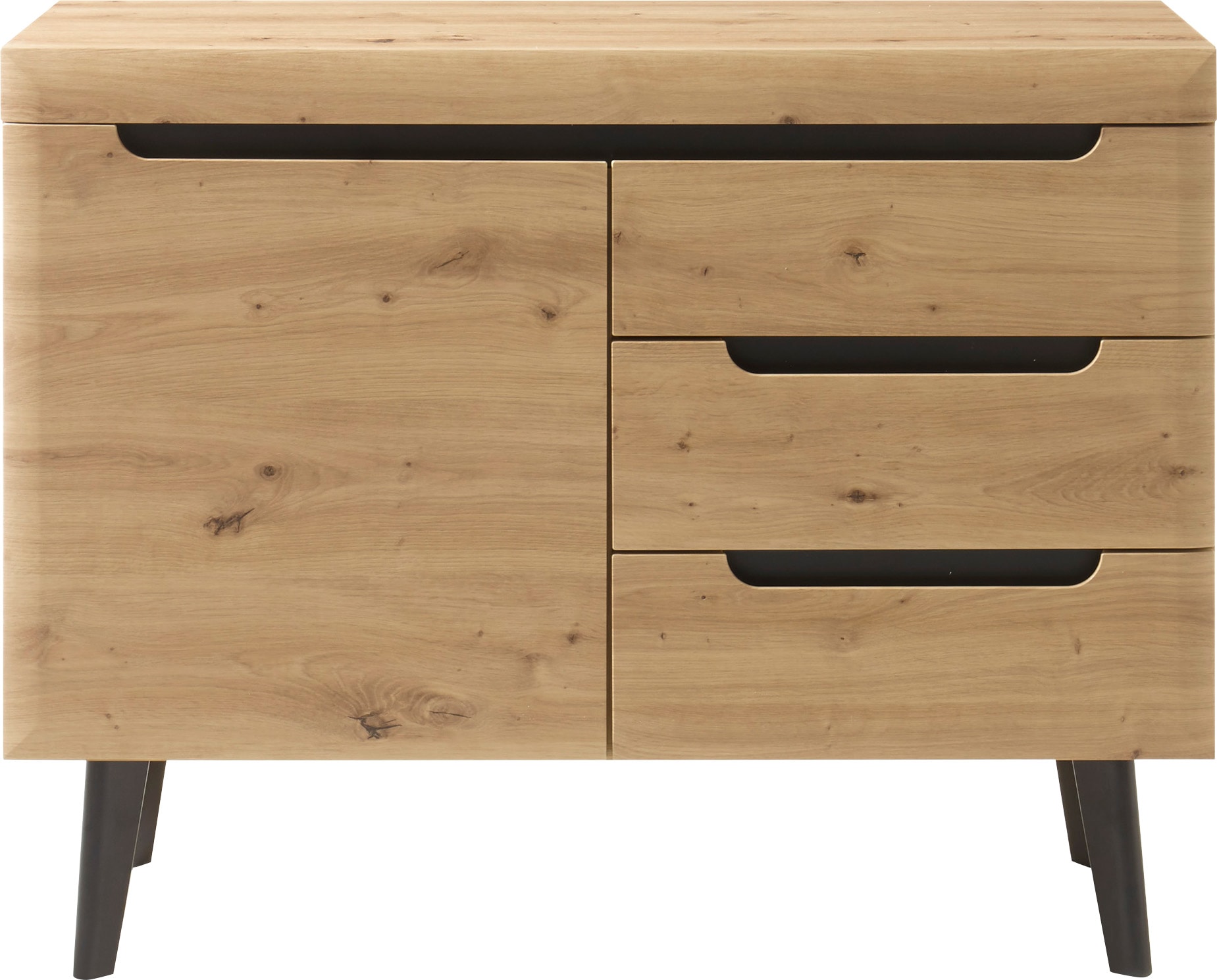 INOSIGN Sideboard »Torge, Anrichte, Kommode, Schubladenschrank«, (1 St.), abgeschrägte Füsse, drei Farben, Scandi Design, 107 cm breit