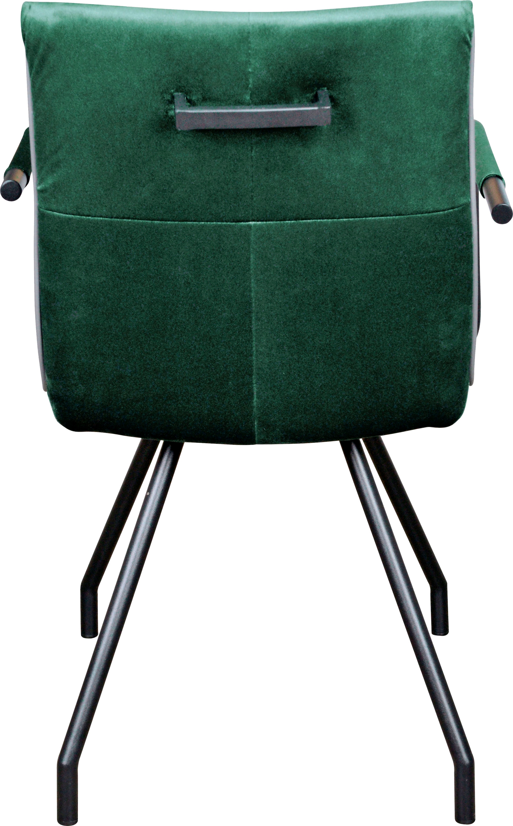 Kayoom Polsterstuhl »Stuhl Eaden 225 2er-Set, samtiger Stoffbezug, Paspel aus Kunstleder«, (Set), 2 St., stilvoll, pflegeleicht, zeitgemässe Farbgebung, samtiger Stoffbezug